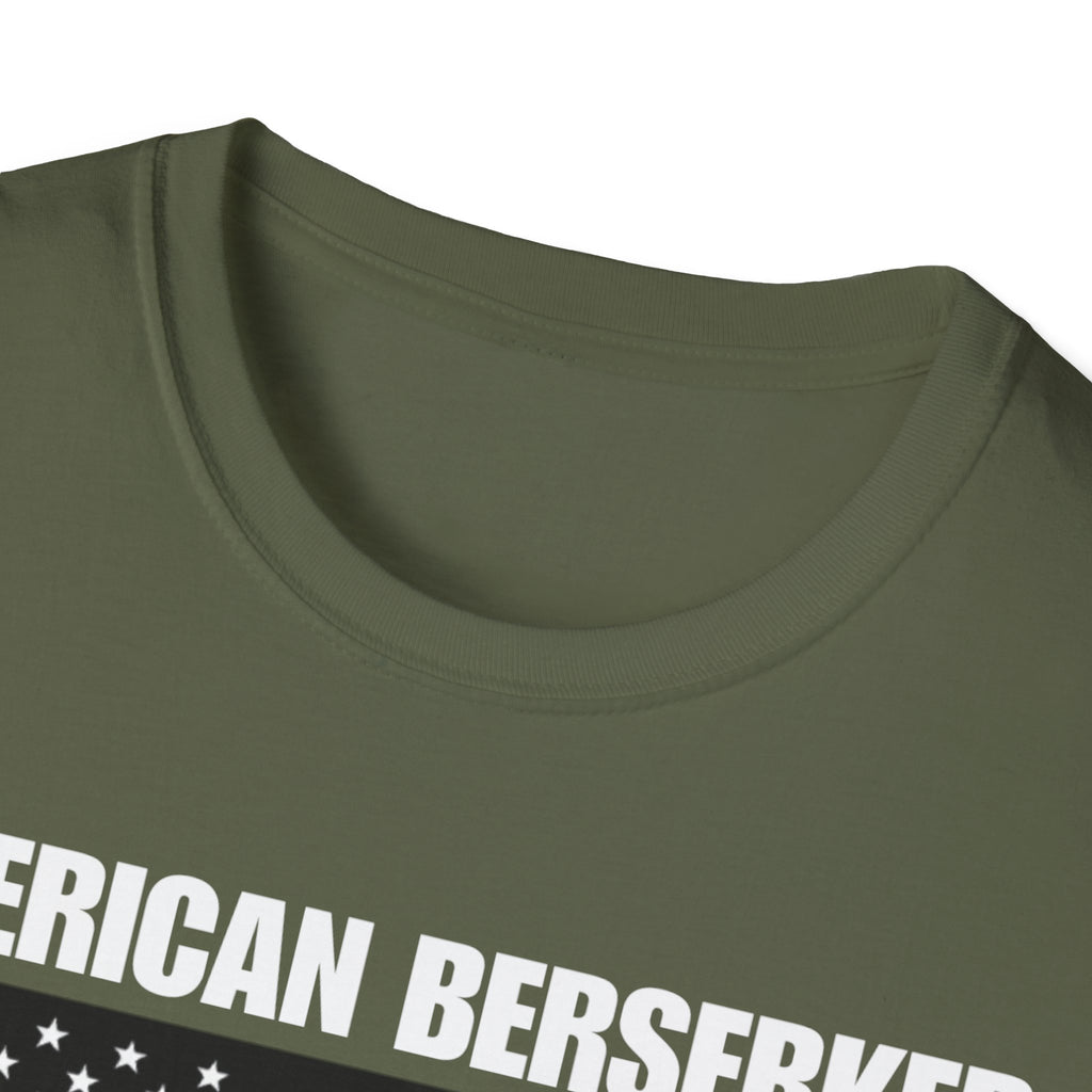 Bold American Berserker Black and White Softstyle T-Shirt