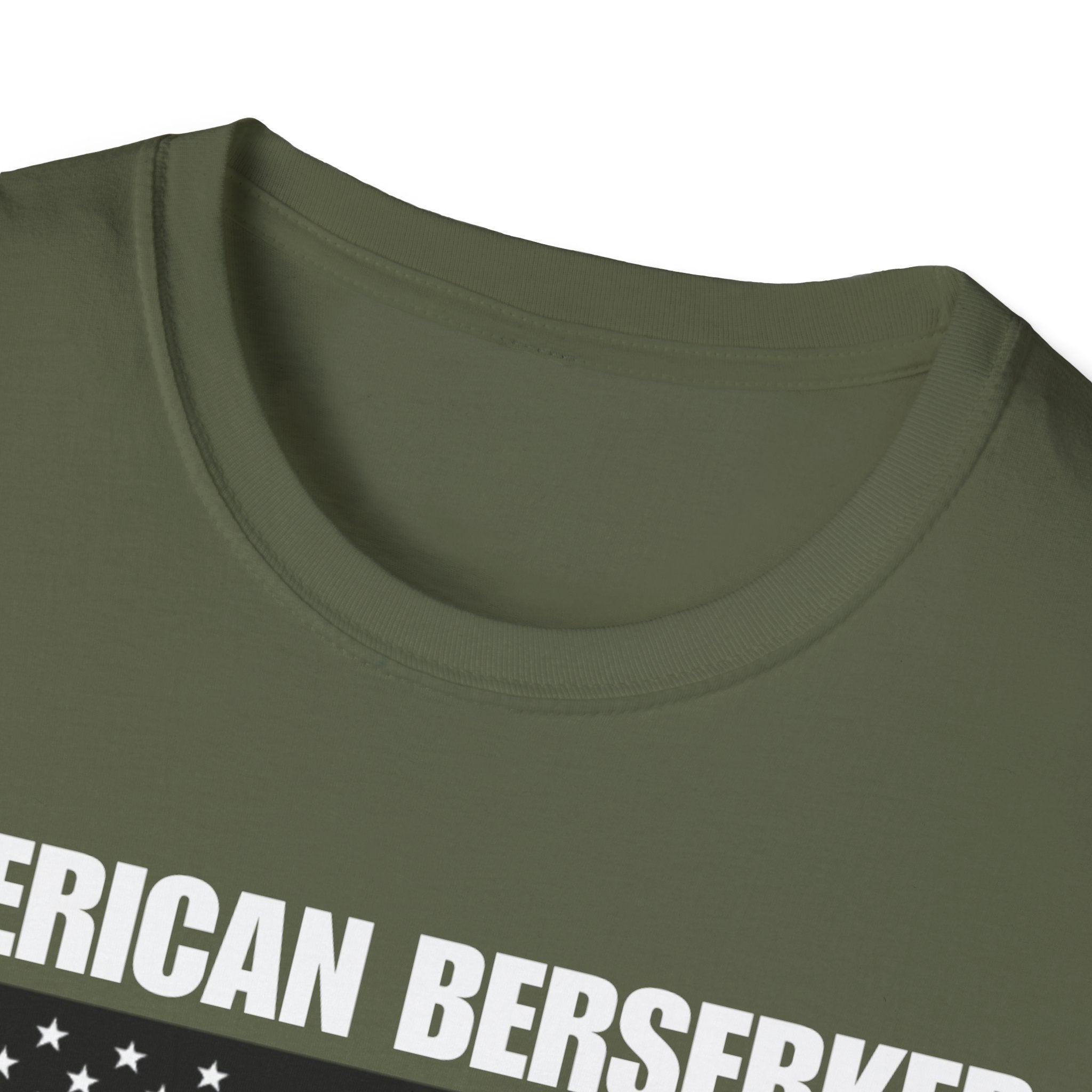 Bold American Berserker Black and White Softstyle T-Shirt