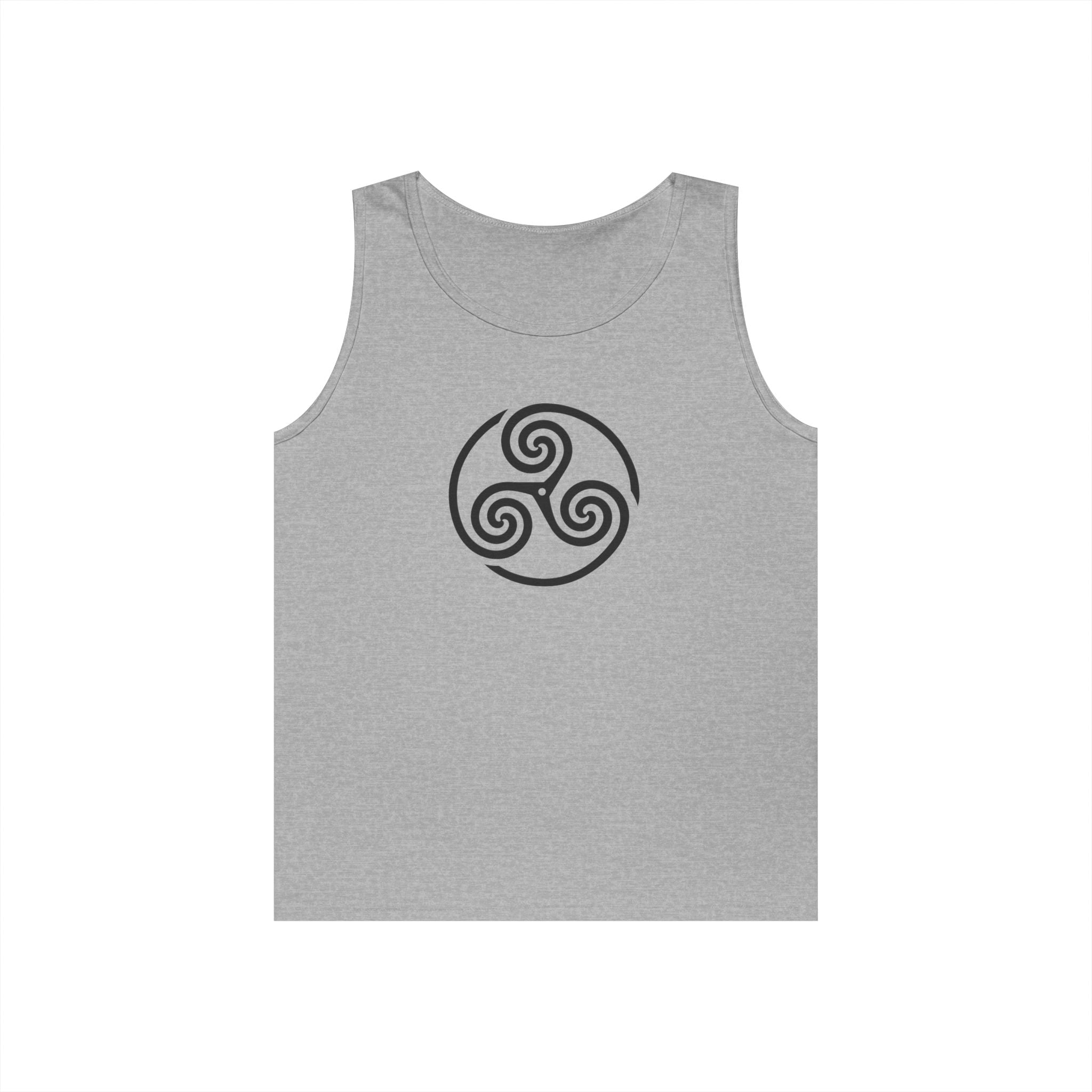 Celtic Spiral Triskele Symbol Alt Design Black Unisex Tank Top