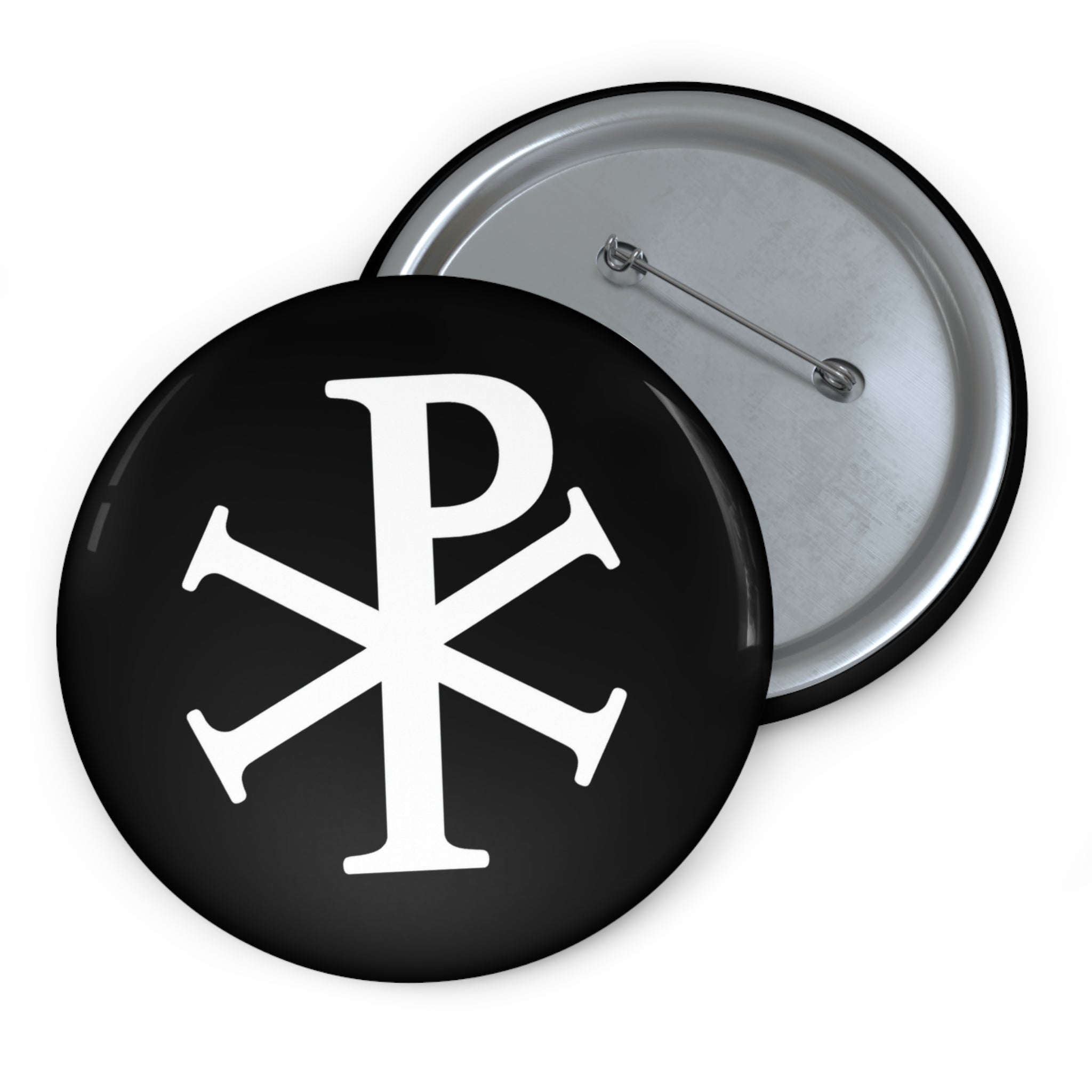 White Pi Chi Rho Custom Religious Pin Buttons