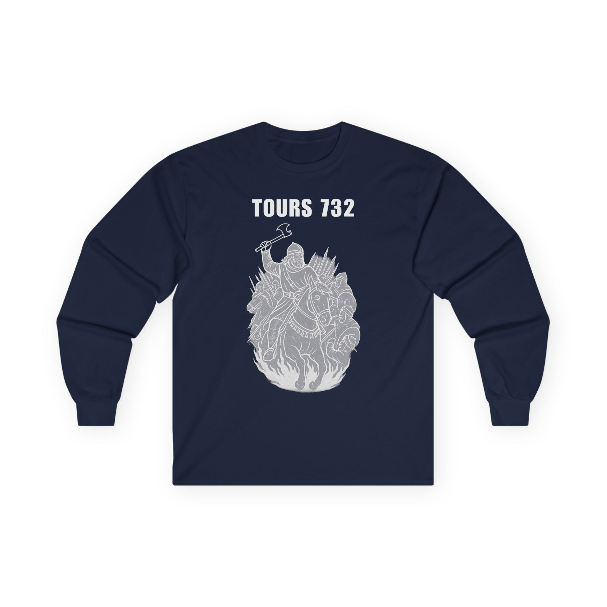 Battle of Tours 732 AD Charles The Hammer Martel Graphic Long Sleeve Tee
