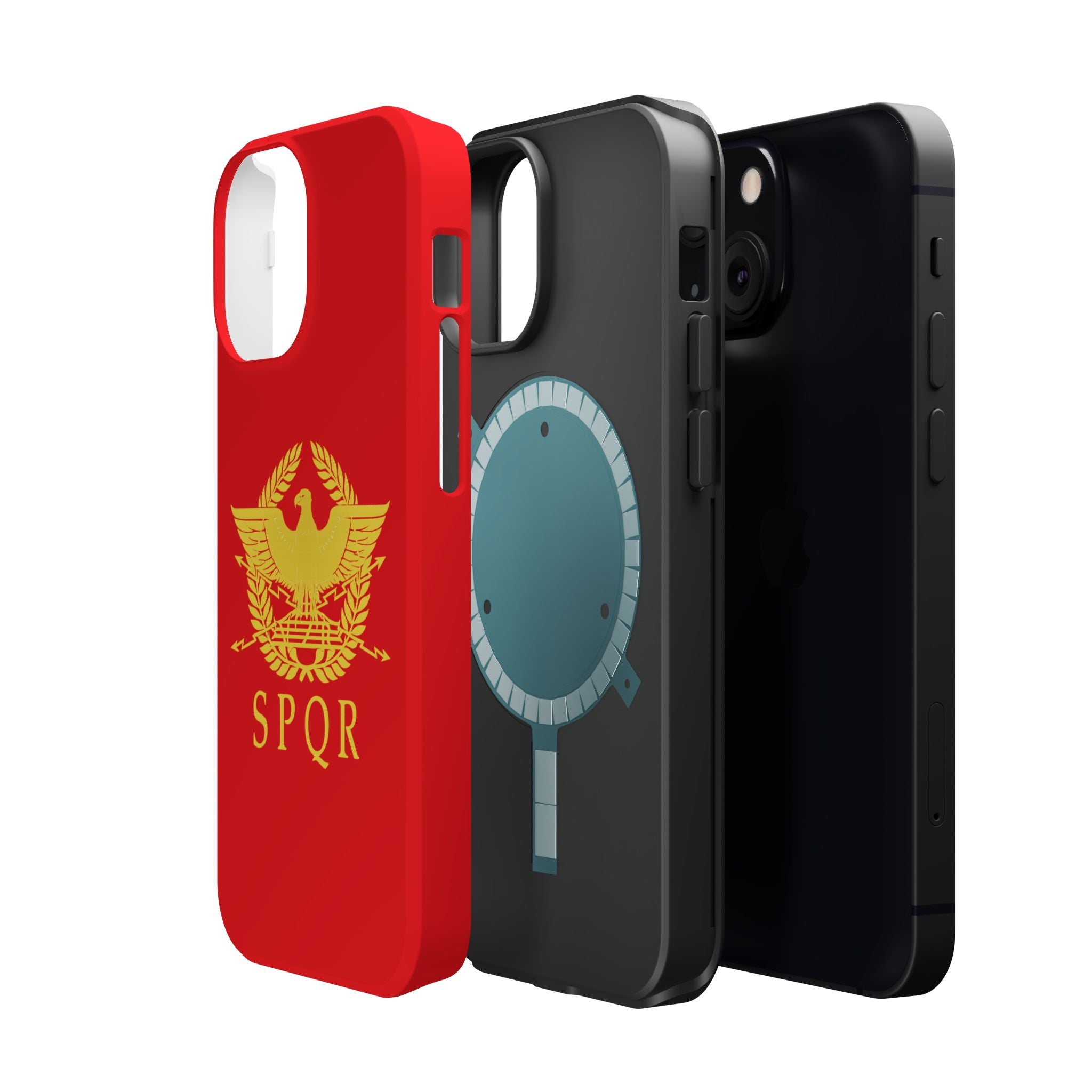 SPQR Gold Roman Eagle Symbol Red Magnetic Impact-Resistant Cases