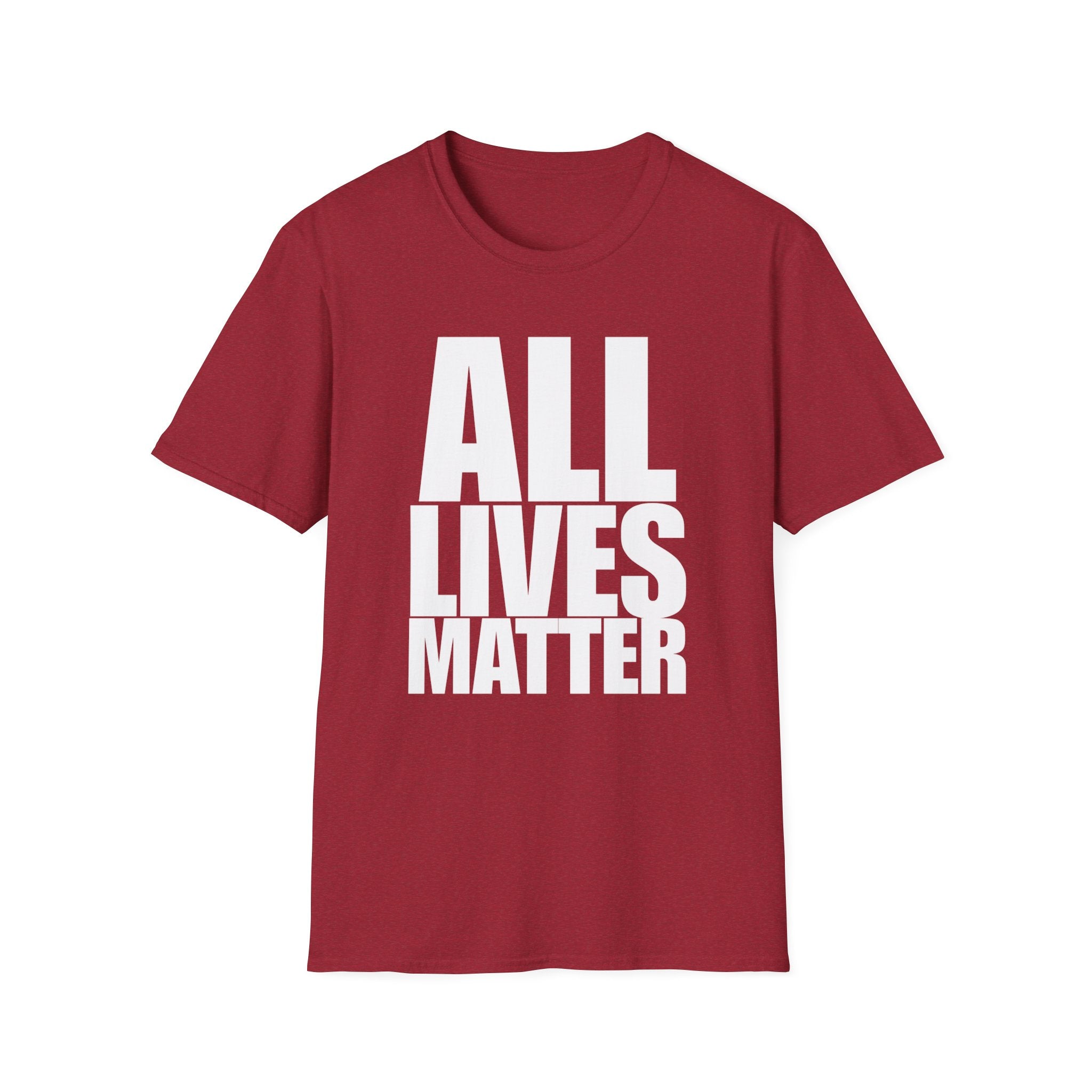 All Lives Matter White Text Softstyle Cotton Shirt T-Shirt