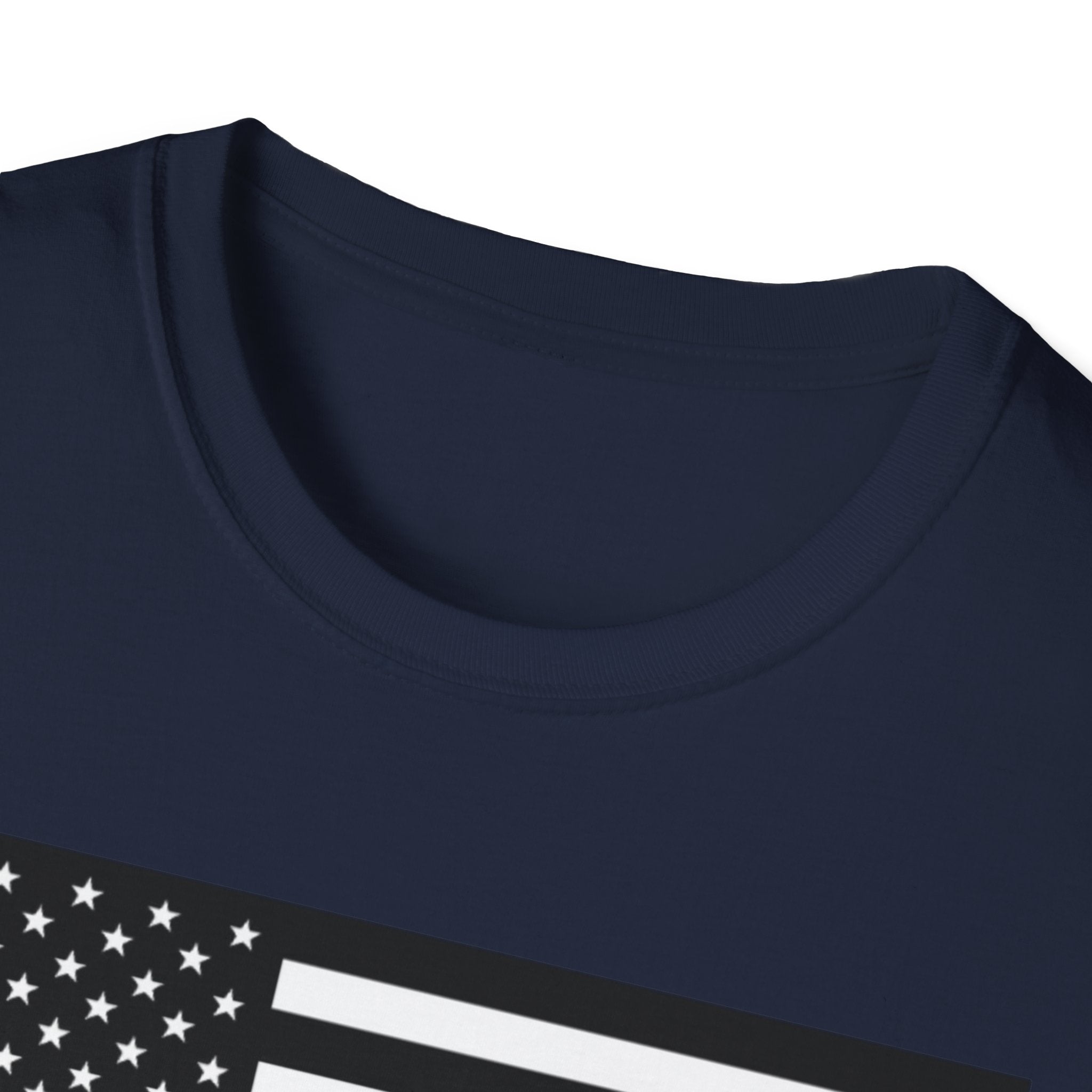 Black and White American Flag Softstyle Cotton Shirt T-Shirt