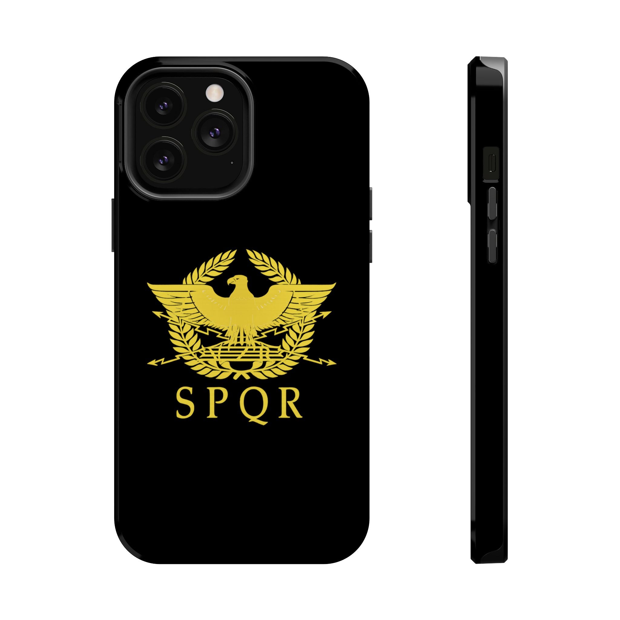 SPQR Gold Roman Eagle Symbol Black iPhone Magnetic Impact-Resistant Cases