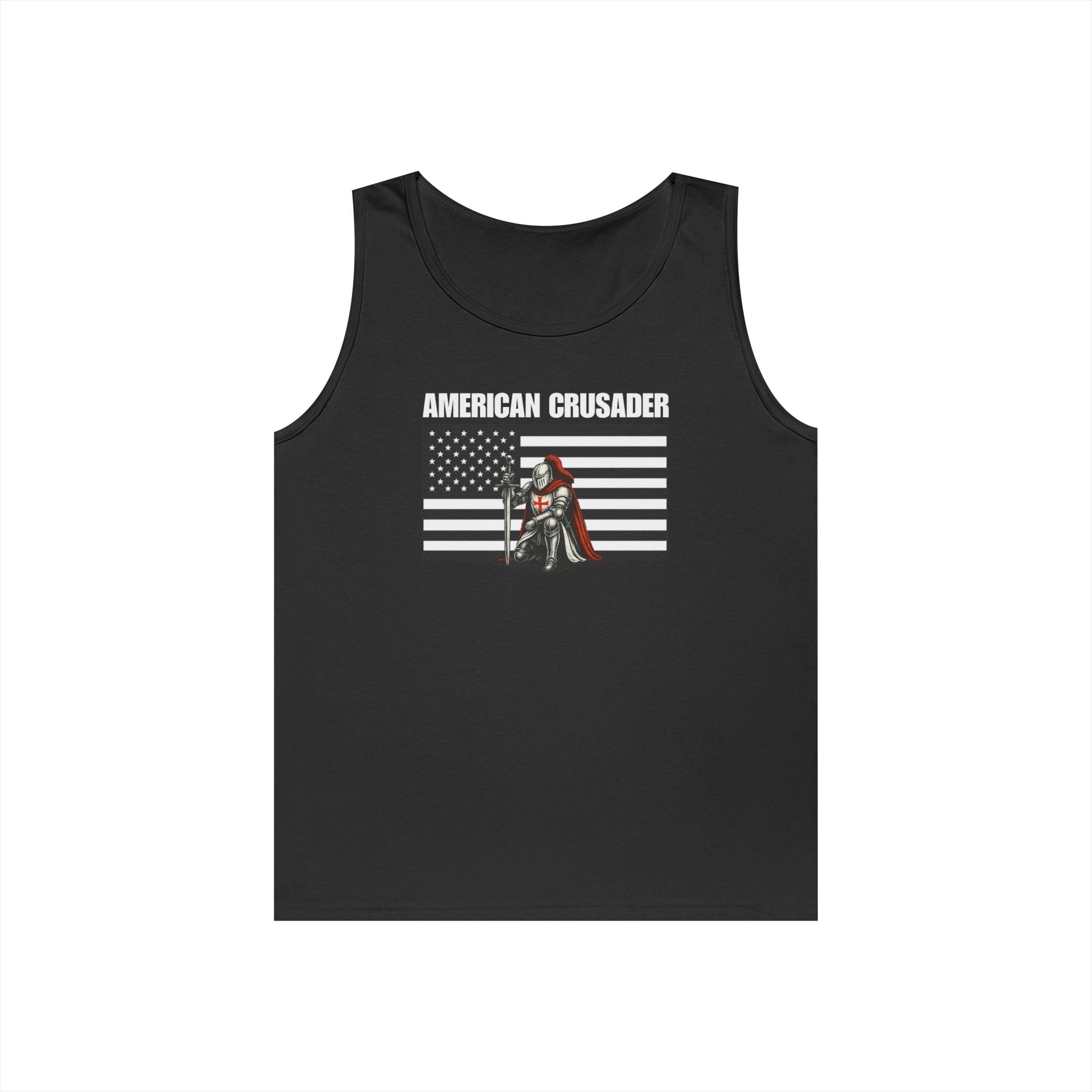 American Crusader Black and White Alt Design Heavy Cotton Tank Top