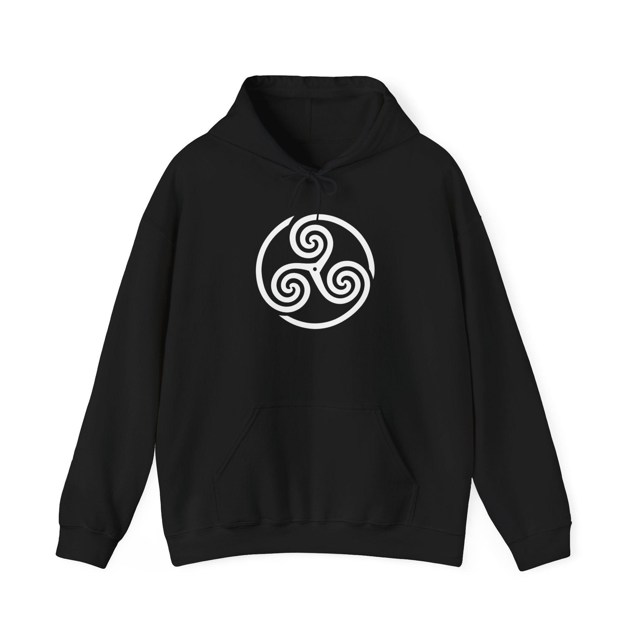 Celtic Triskele Trinity Symbol White Design Pull Over Hoodie Sweatshirt