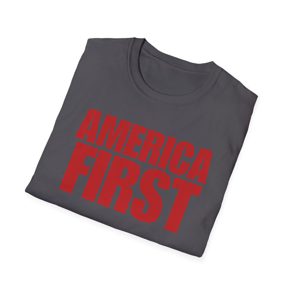America First Red Design Softstyle Cotton Shirt T-Shirt