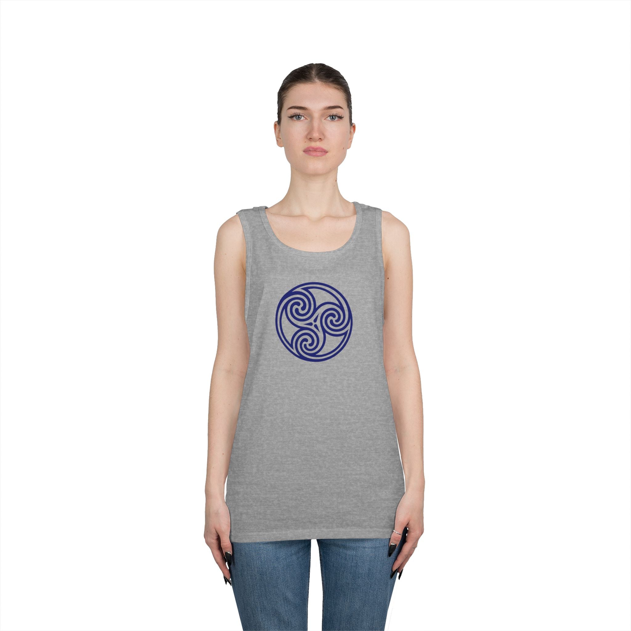 Celtic Spiral Triskele Symbol Blue Unisex Tank Top