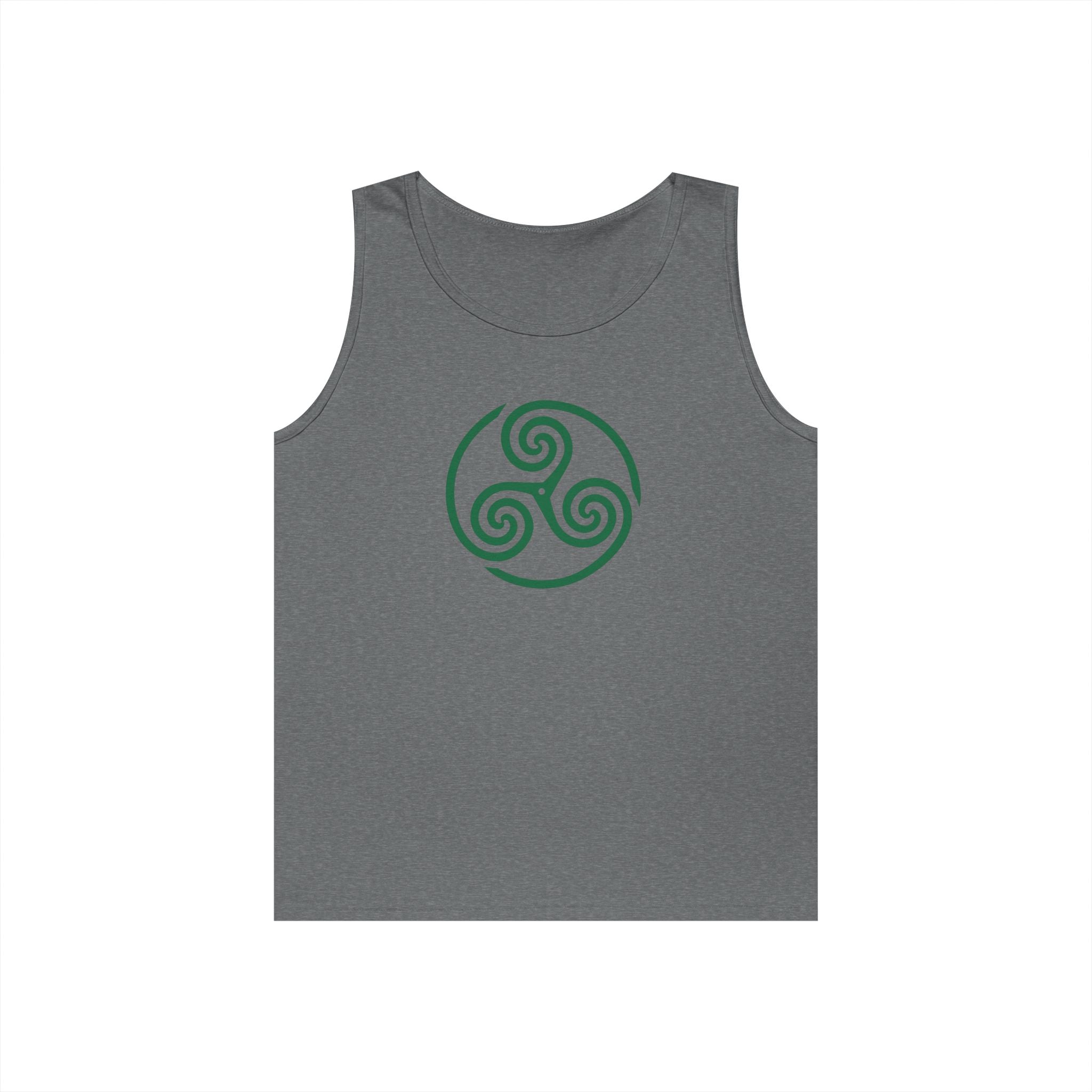 Celtic Spiral Triskele Symbol Alt Design Green Unisex Tank Top