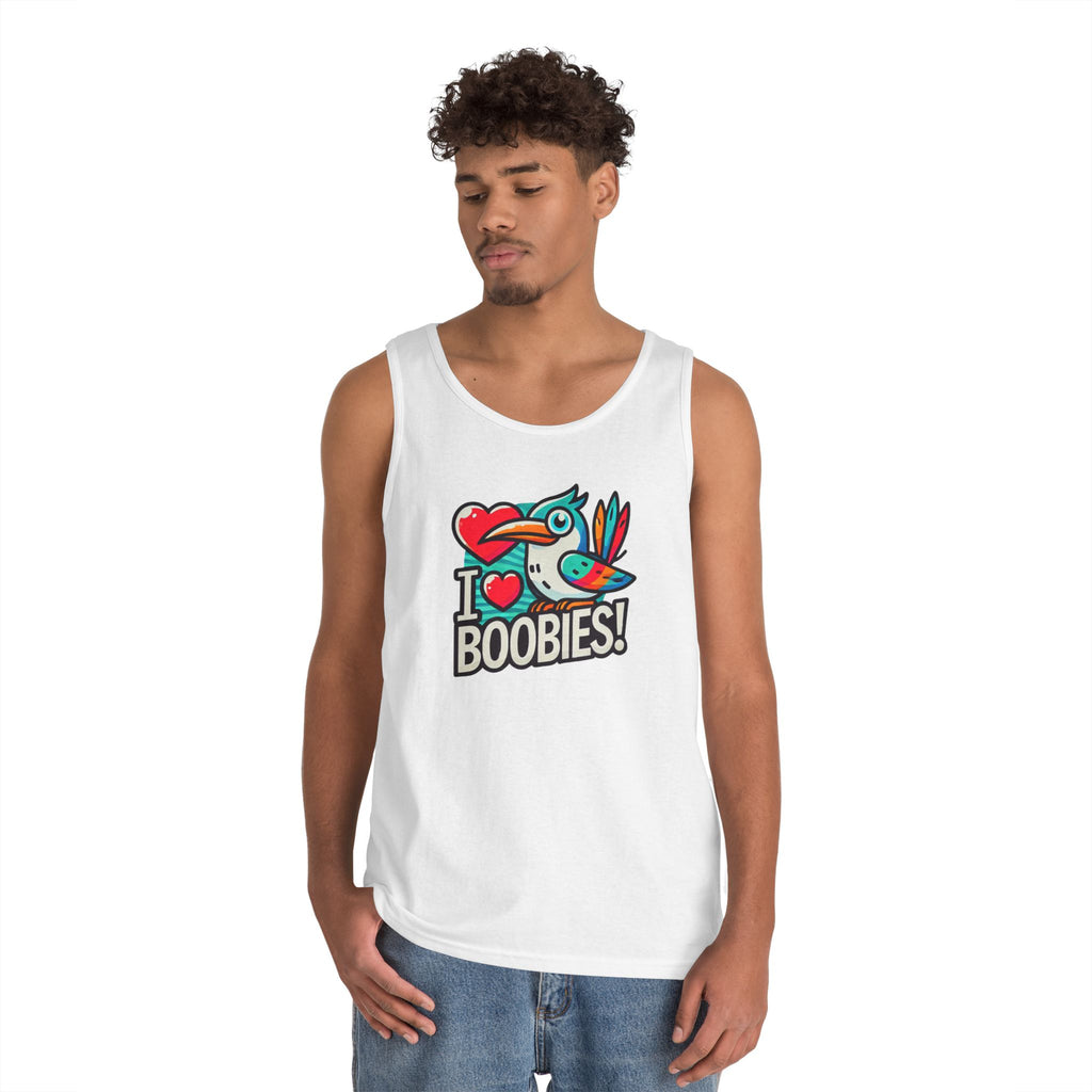 Funny 'I Love Boobies!' Boobie Bird Unisex Heavy Cotton Tank Top