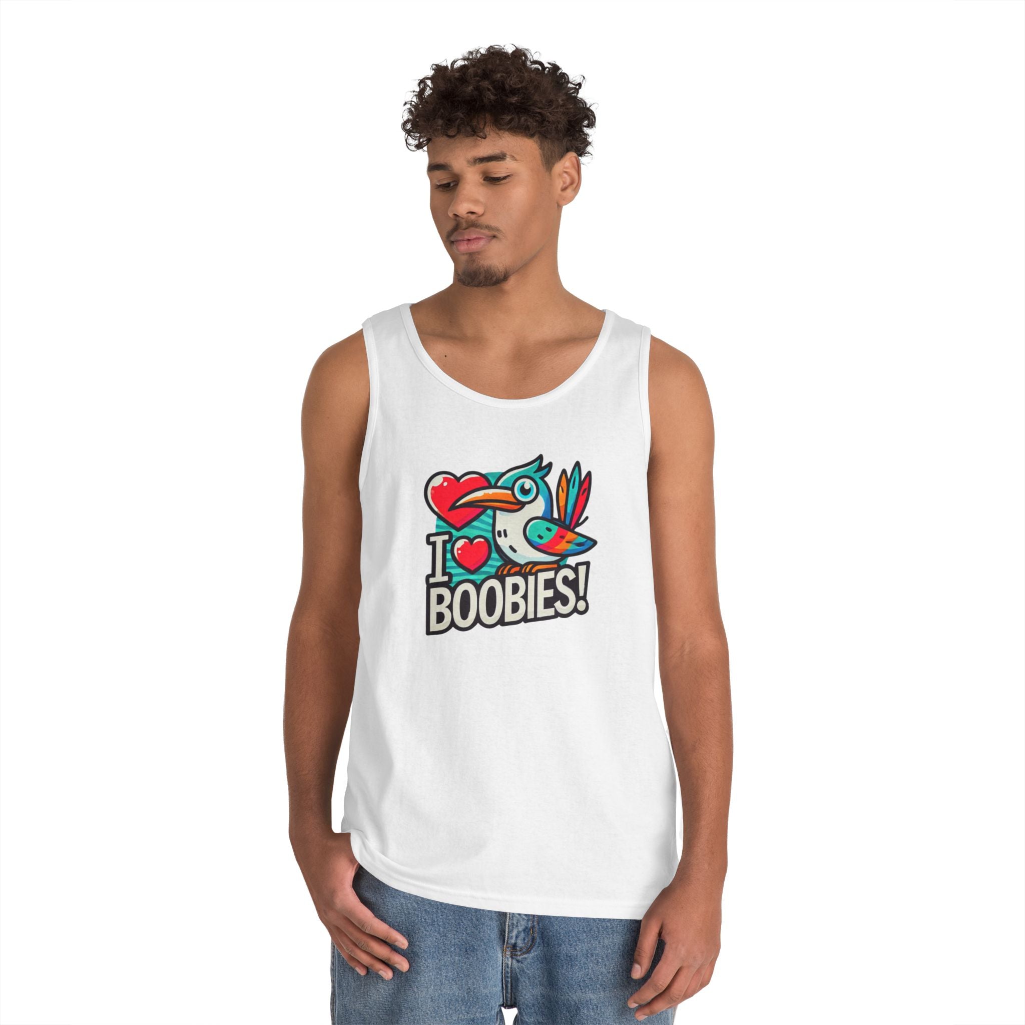 Funny 'I Love Boobies!' Boobie Bird Unisex Heavy Cotton Tank Top