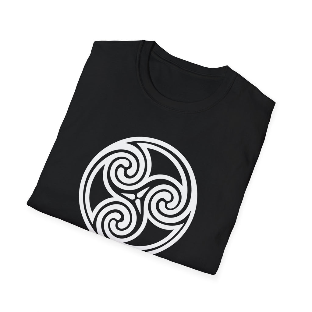 Triskele Trinity Symbol White Design Softstyle T-Shirt