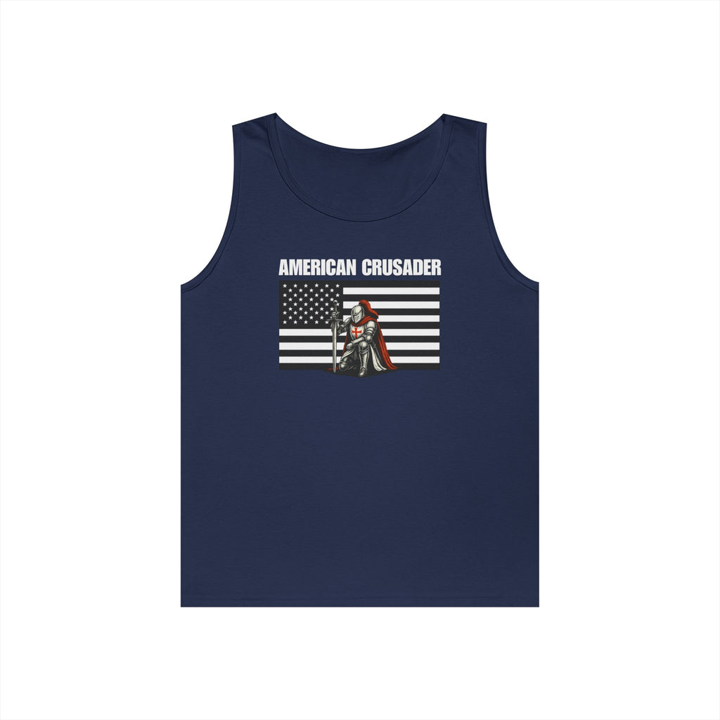 American Crusader Black and White Alt Design Heavy Cotton Tank Top