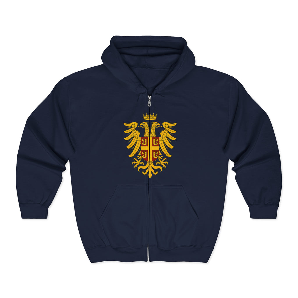 Byzantine Eagle Royal Crest Full Zip Up Hoodie