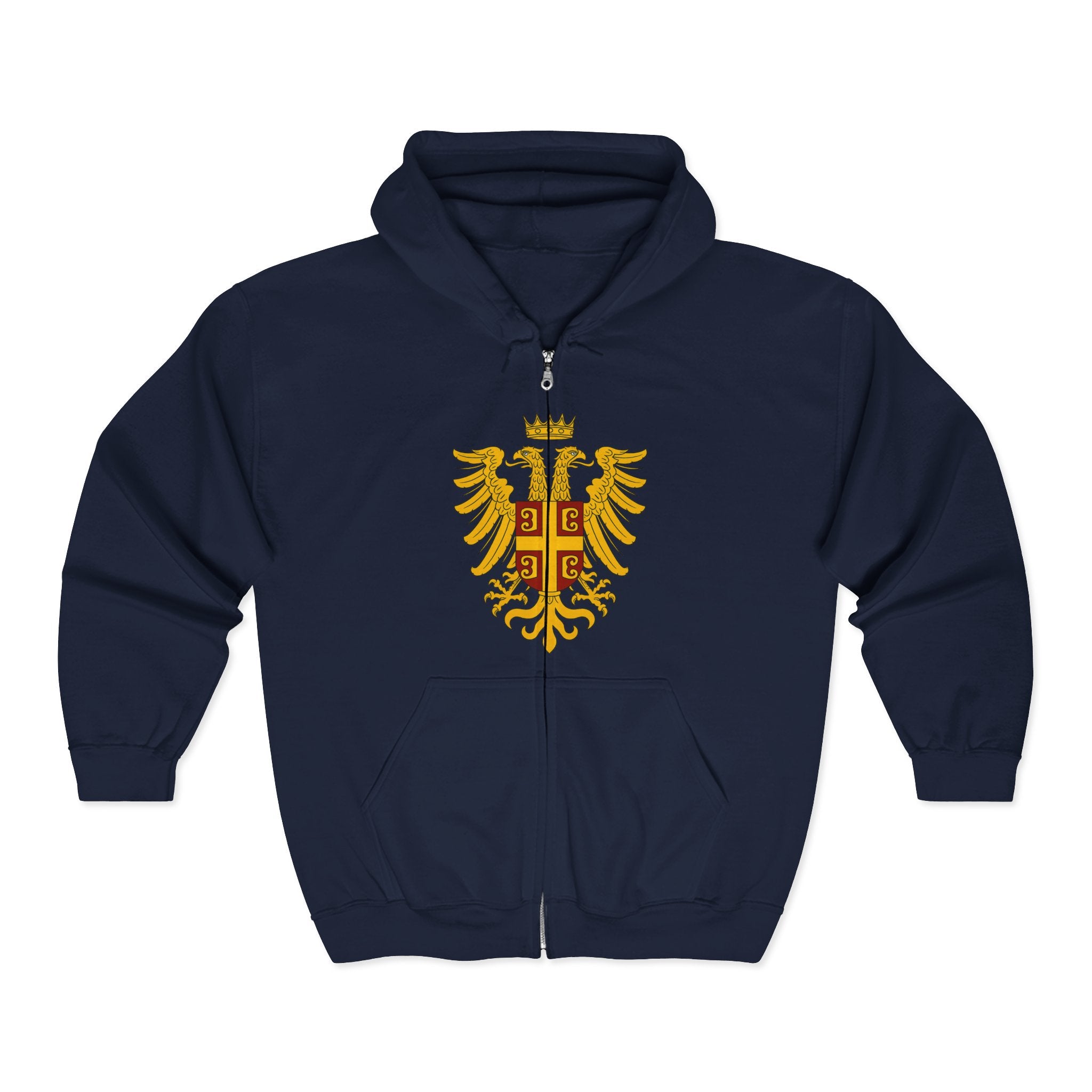 Byzantine Eagle Royal Crest Full Zip Up Hoodie