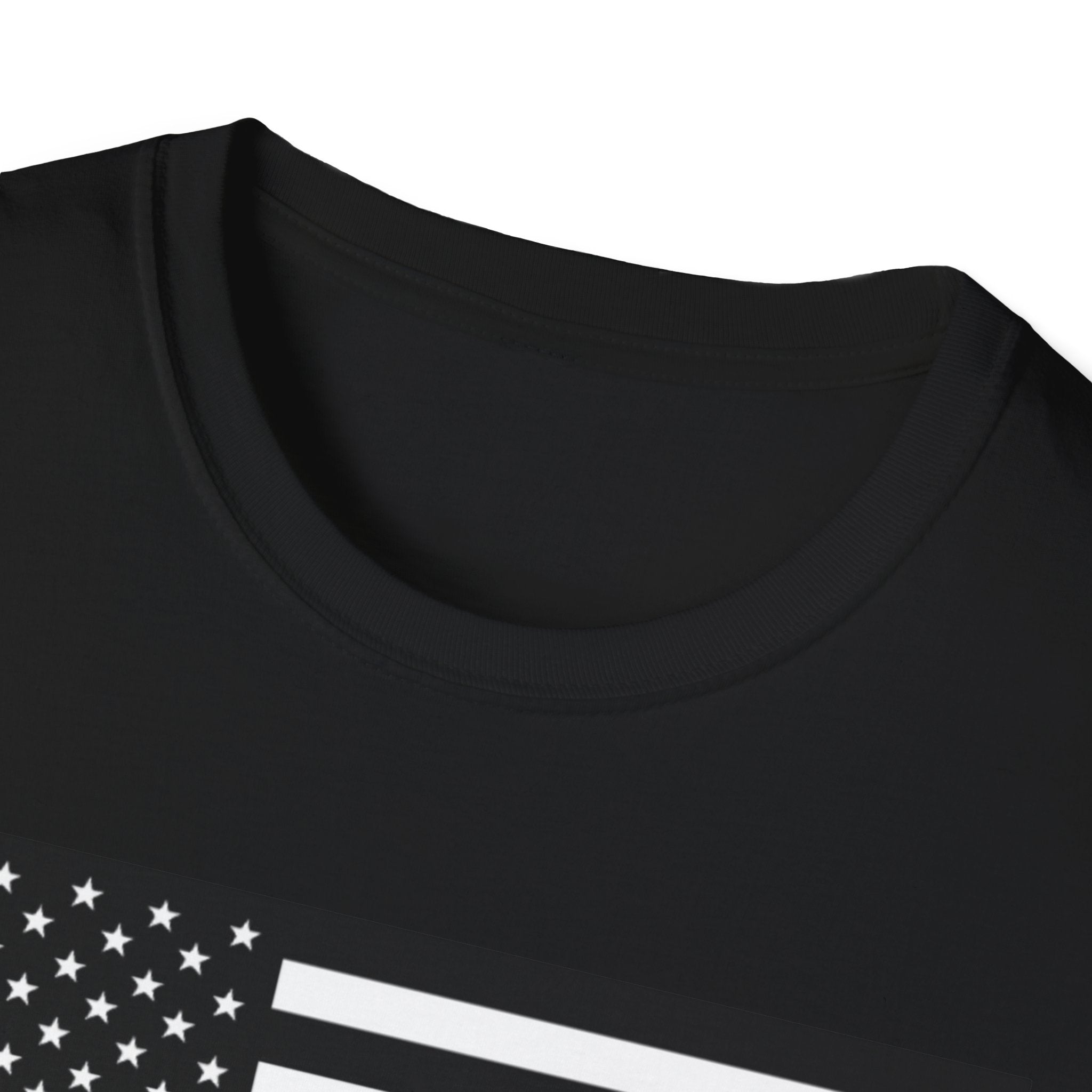 Black and White American Flag Softstyle Cotton Shirt T-Shirt