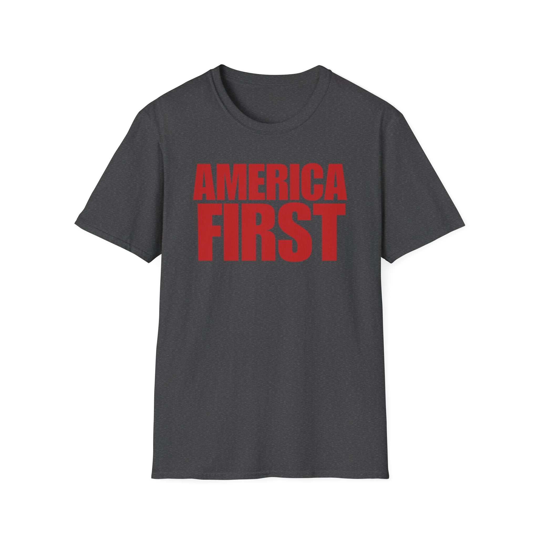 America First Red Design Softstyle Cotton Shirt T-Shirt