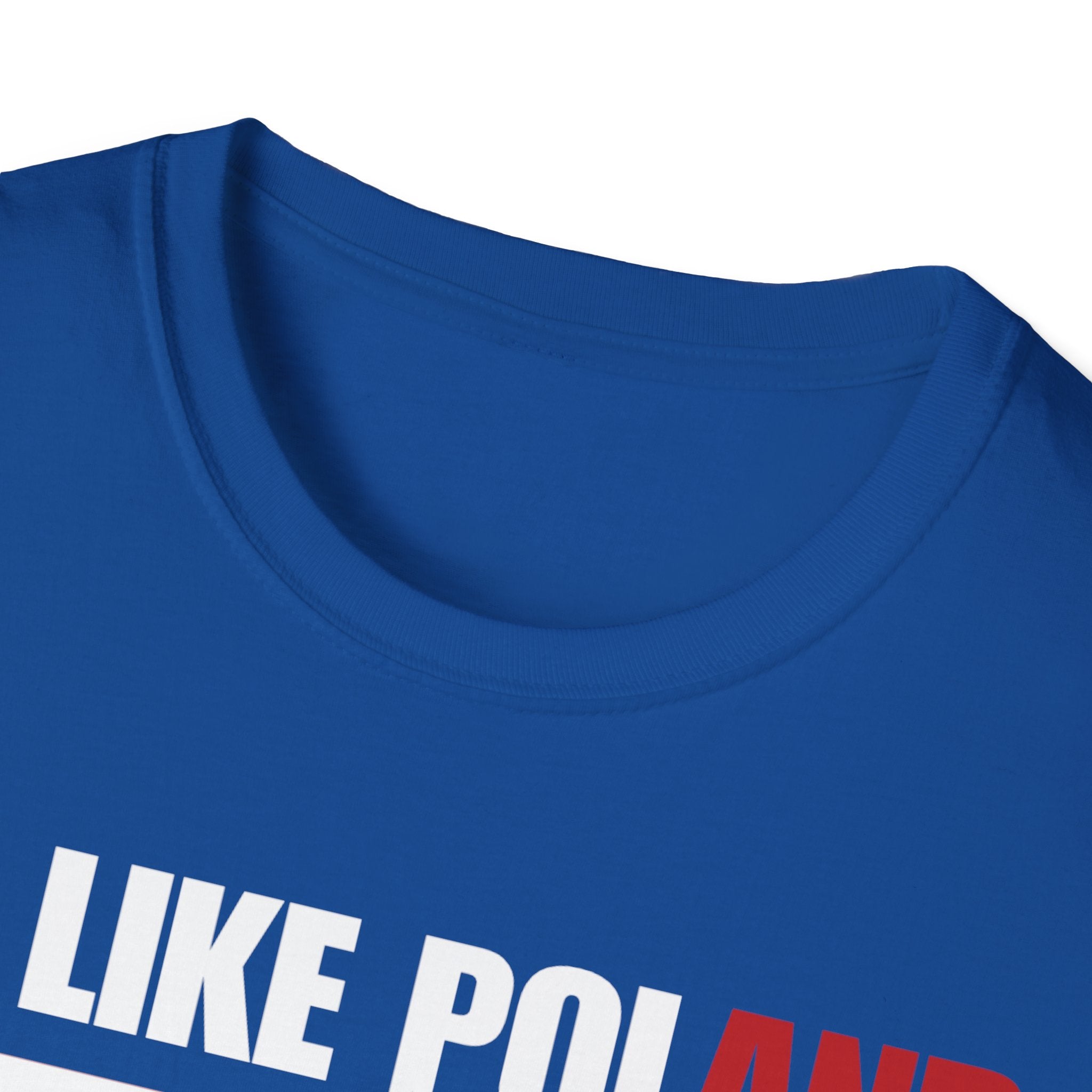 Be Like Poland Winged Hussar Front, Polish Eagle Cross Back Heavy Cotton Softstyle T-Shirt Softstyle Tee