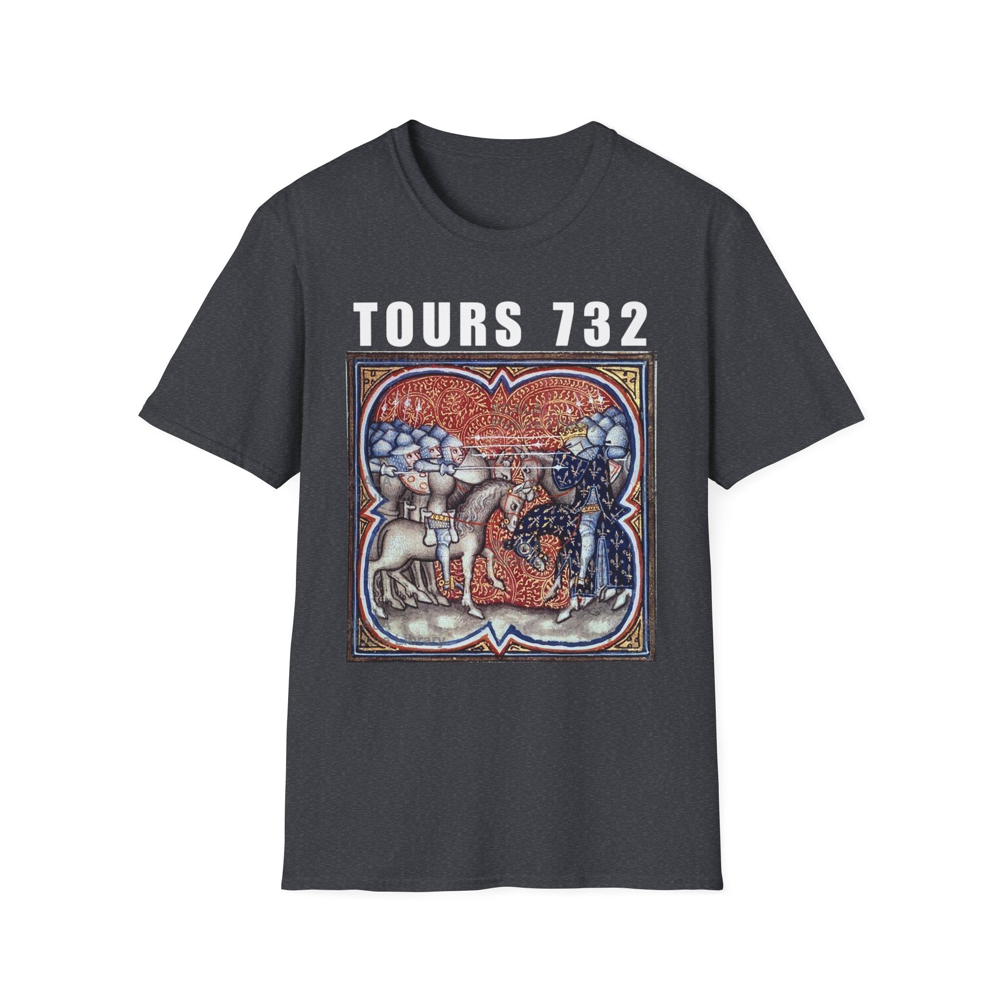 Battle of Tours 732 Graphic Unisex T-Shirt, Medieval Painting Tee