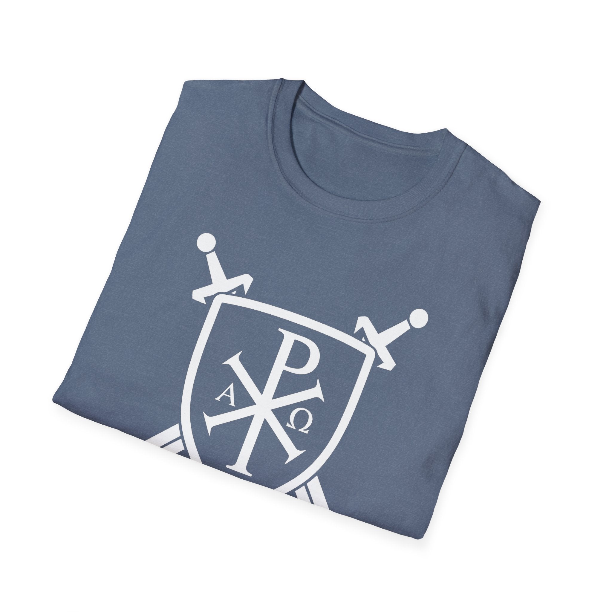 Unique Pi Chi Rho Crest Shield White Design Softstyle T-Shirt