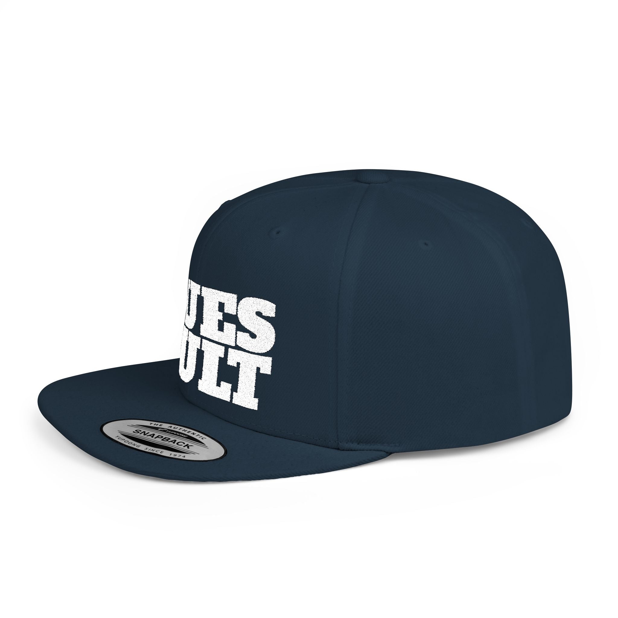 Dues Vult White Letter Flat Bill Snapback Hat, Dues Vult Cap