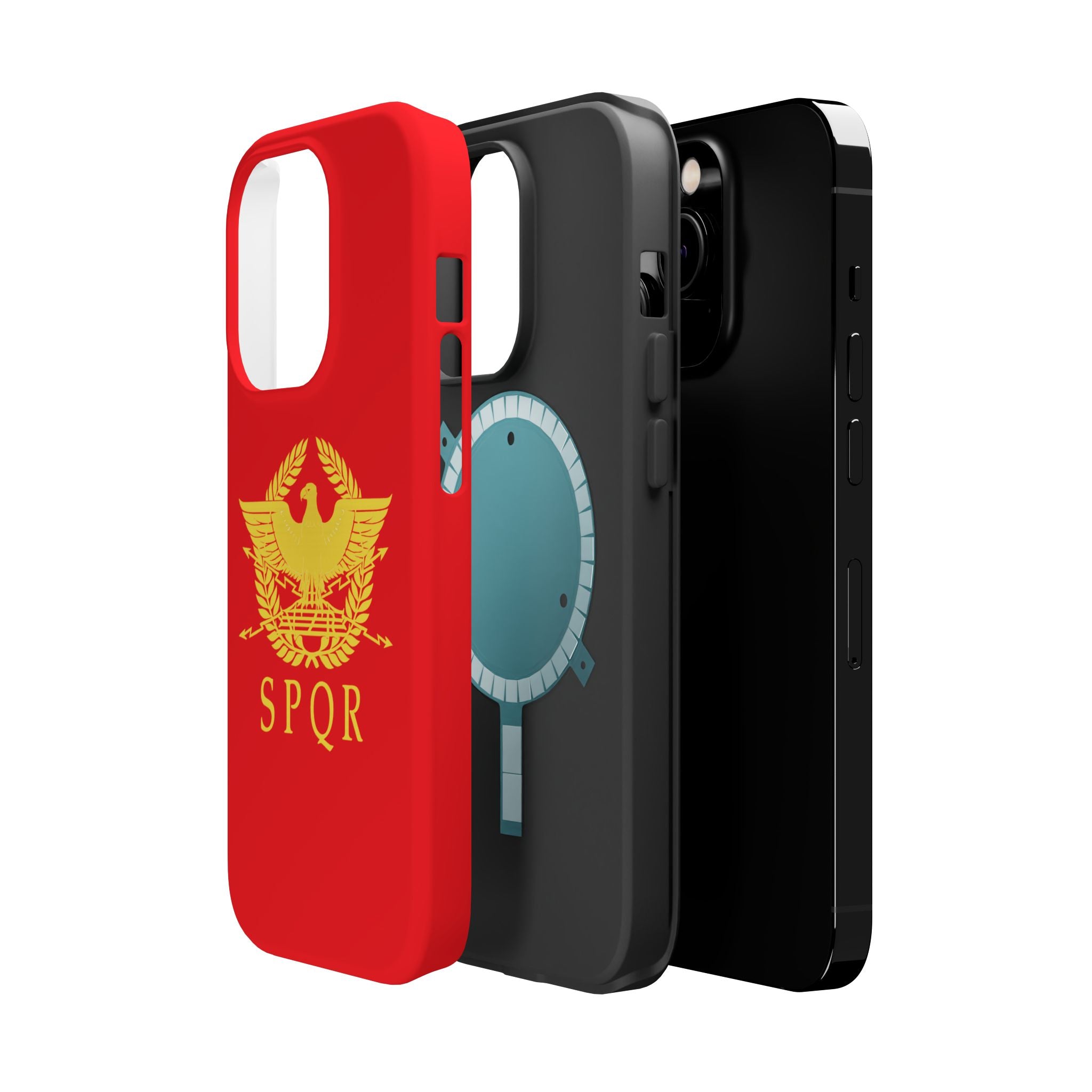 SPQR Gold Roman Eagle Symbol Red Magnetic Impact-Resistant Cases
