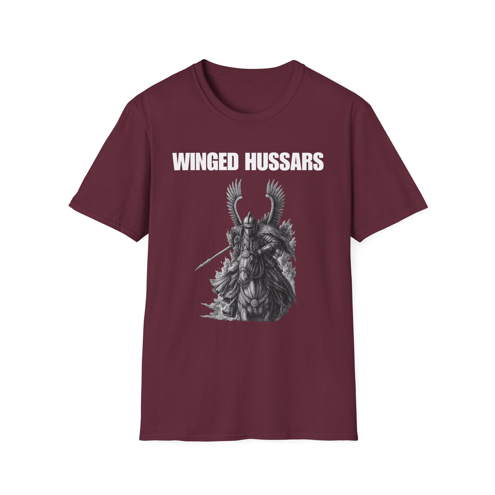 Winged Hussar White Design Softstyle Cotton T-Shirt