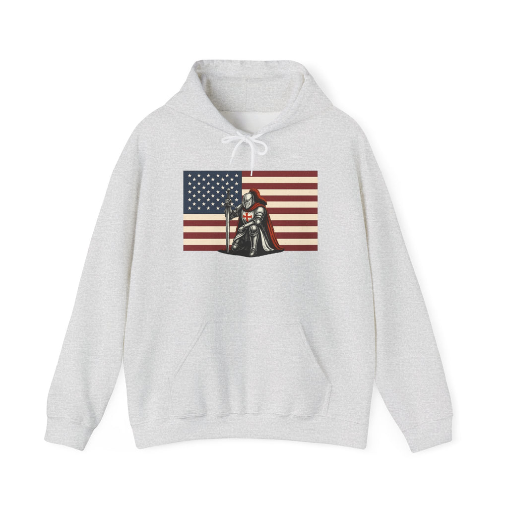 American Crusader Graphic Pull Over Hoodie Sweatshirt
