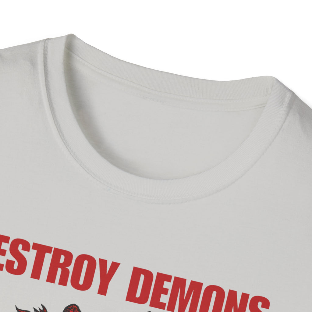 Destroy Demons Crusader Knight vs Dragon  Softstyle T-Shirt