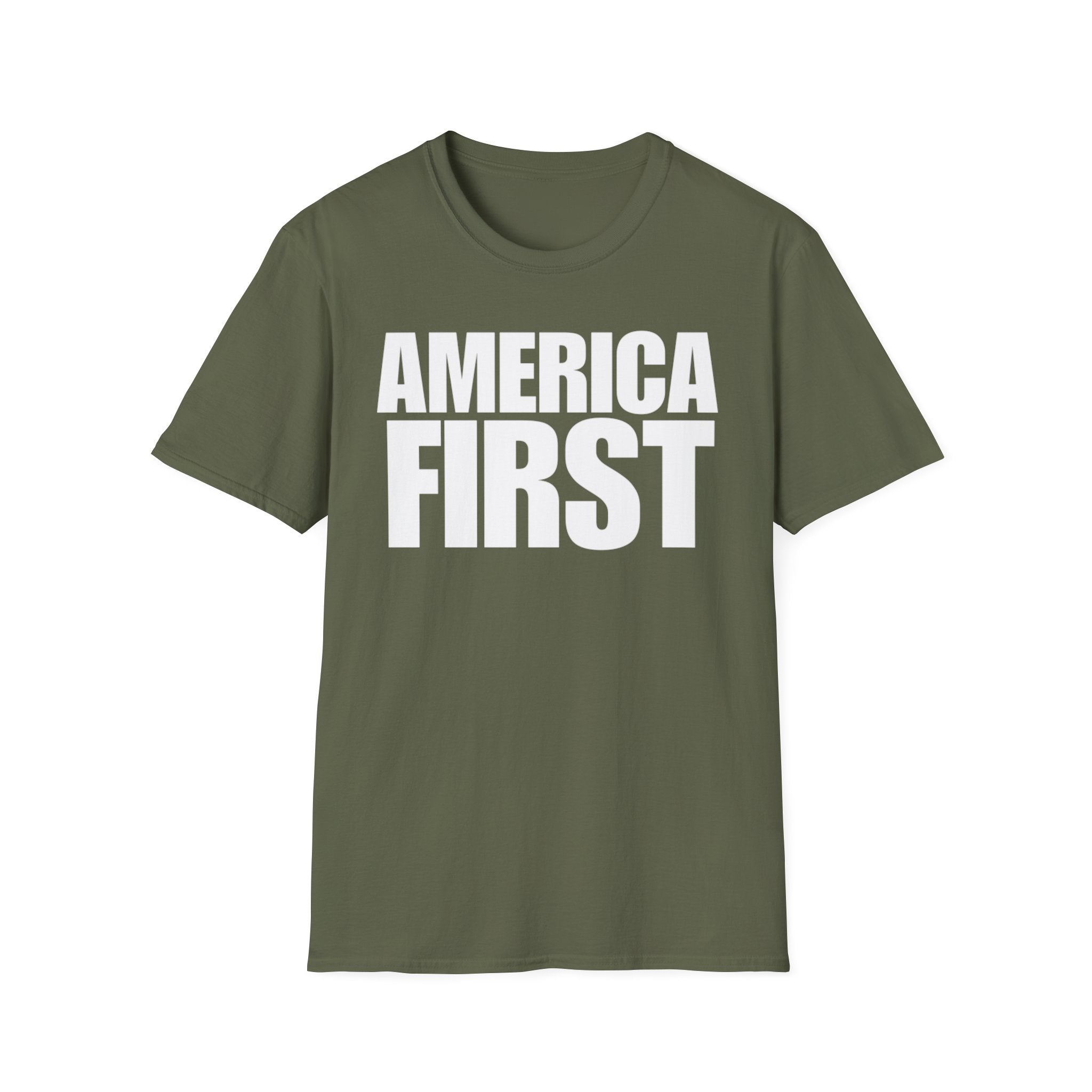 America First (Text Only) Unisex Softstyle T-Shirt