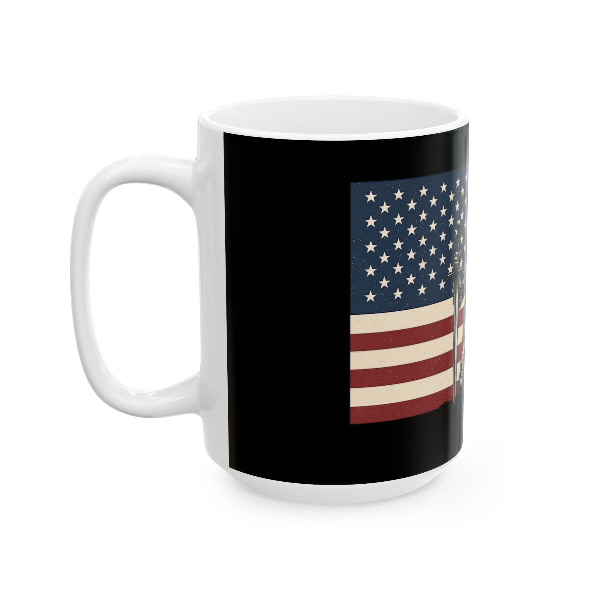 Patriotic Crusader Knight American Crusader Ceramic Mug