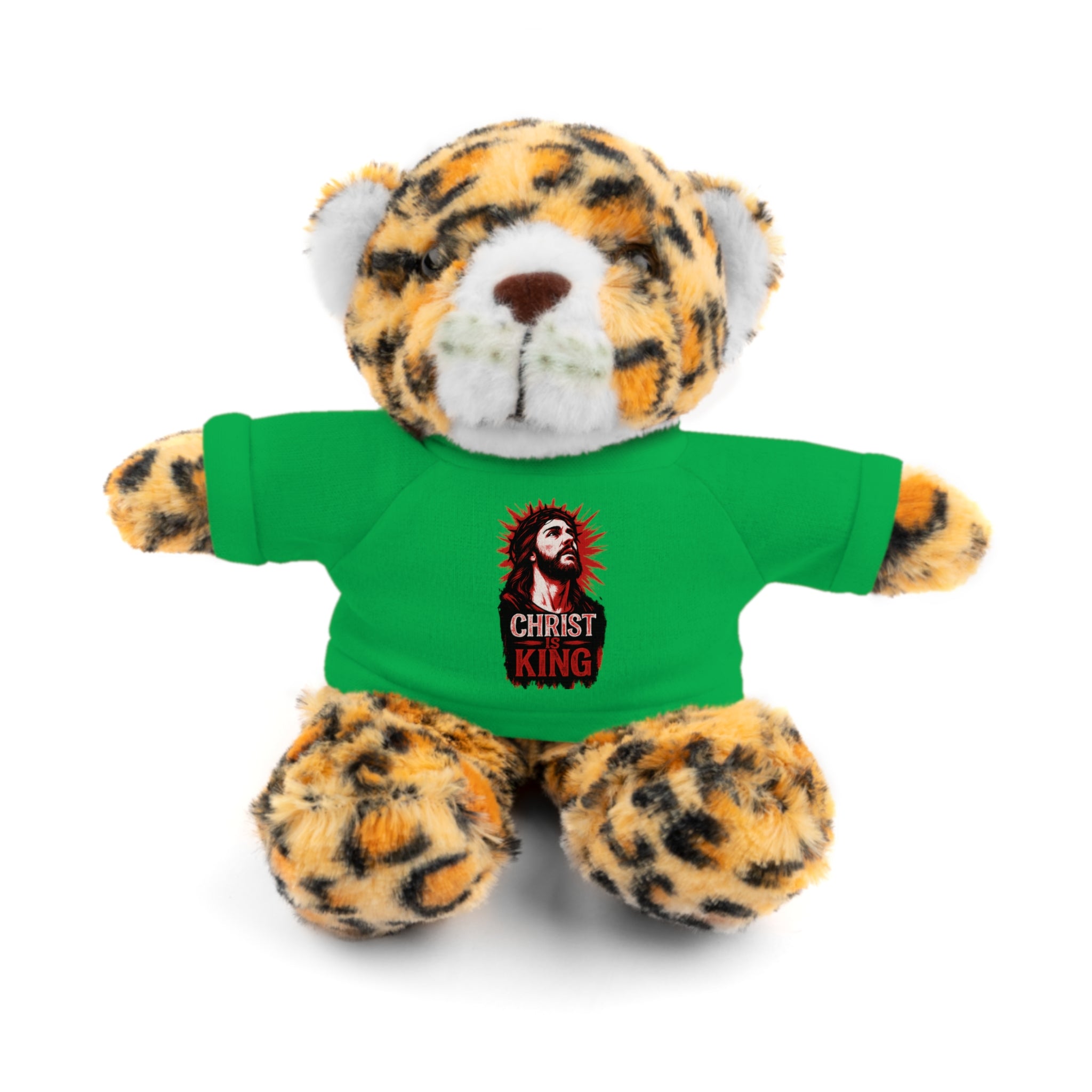 Christ is King Cute Stuffed Animal Tee Bear, Plush Bear with Shirt