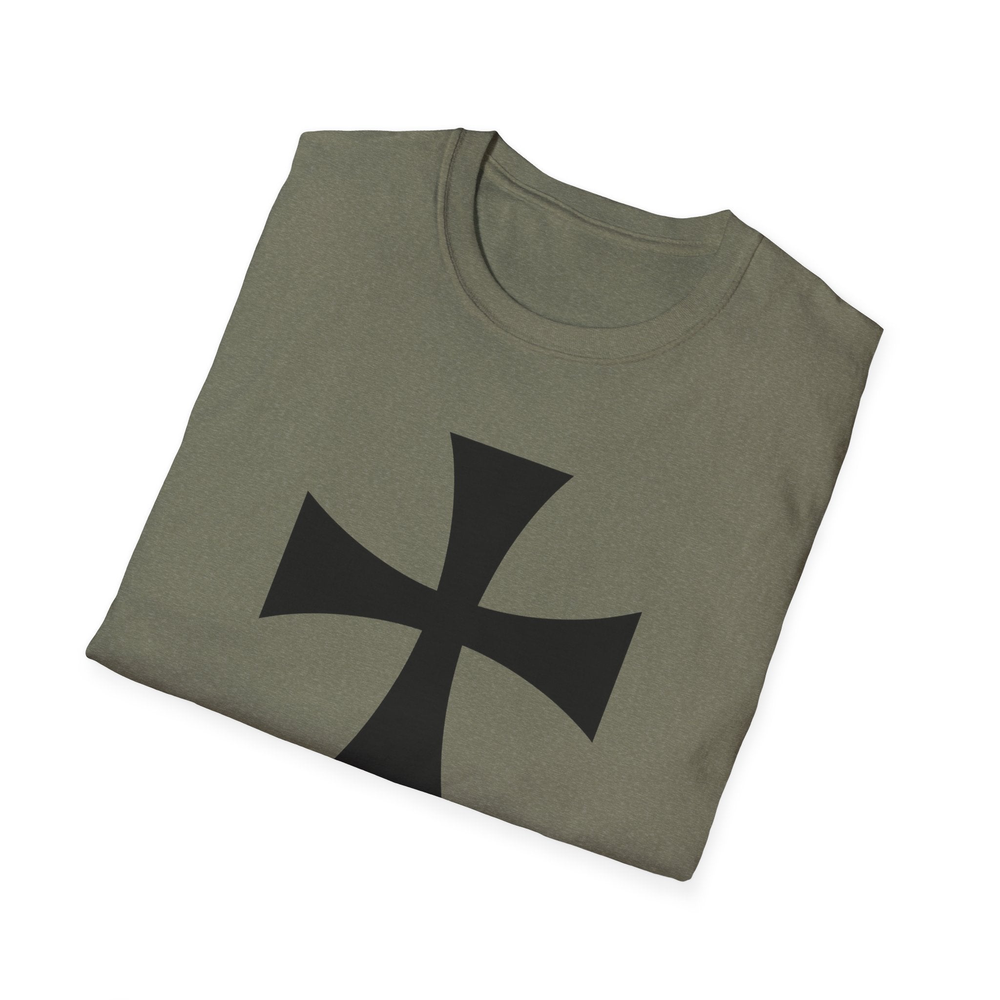Teutonic Cross Black Design Softstyle Cotton T-Shirt