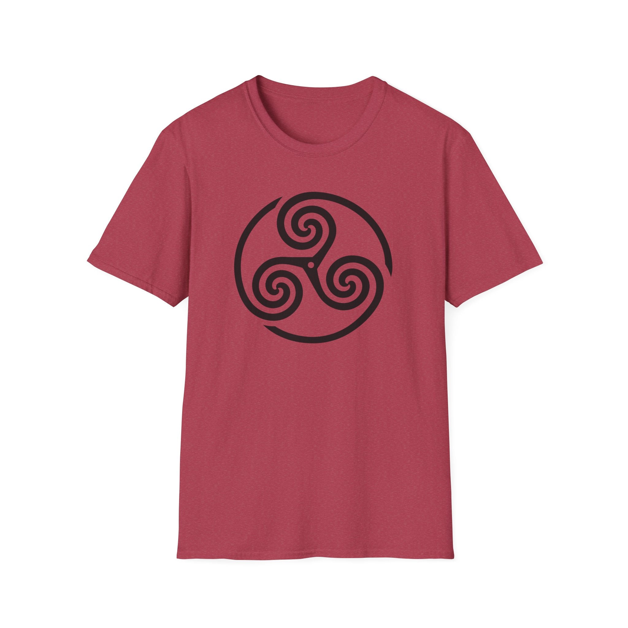 Celtic Spiral Triskele Symbol Alt Black Design Softstyle T-Shirt
