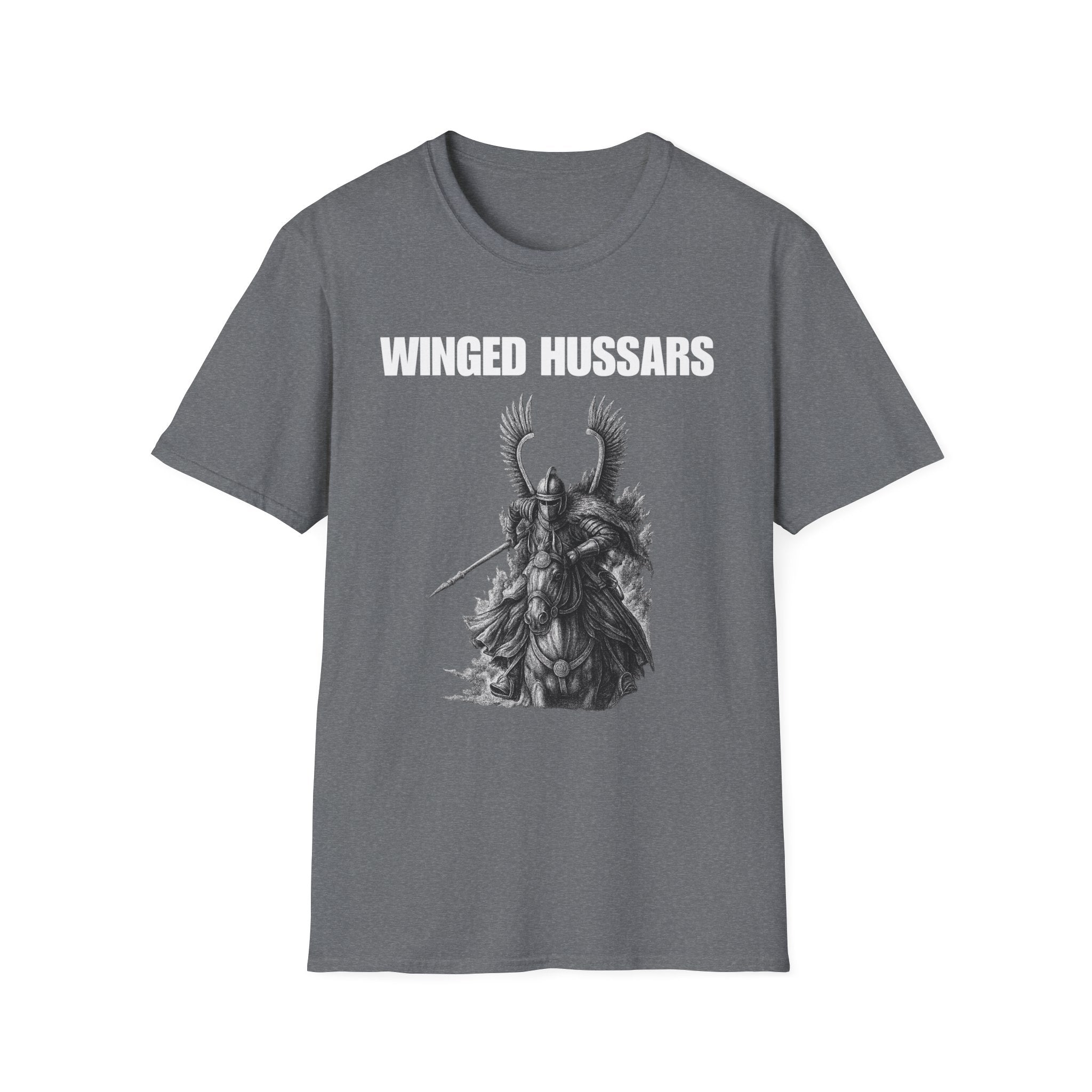 Winged Hussar White Design Softstyle Cotton T-Shirt
