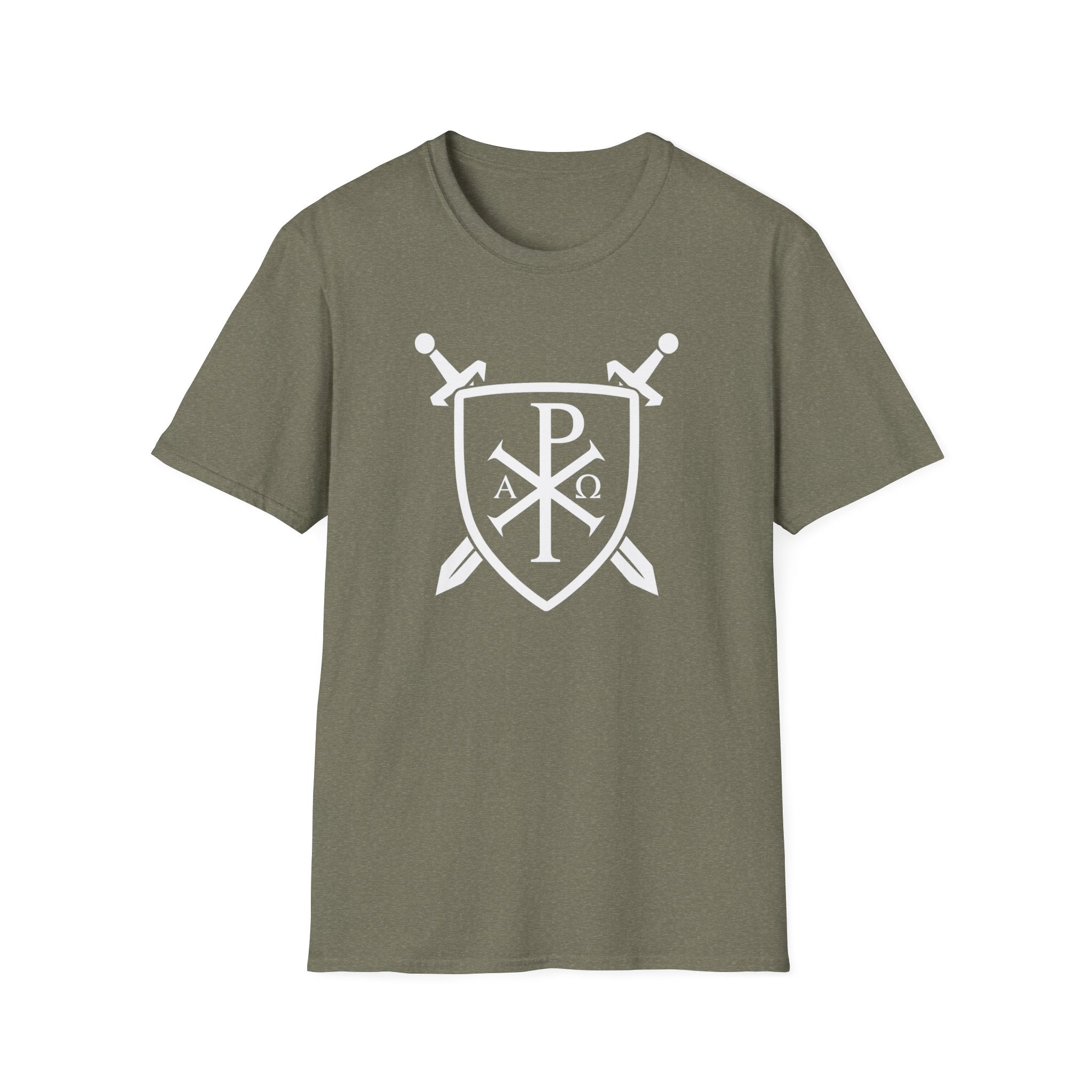 Unique Pi Chi Rho Crest Shield White Design Softstyle T-Shirt