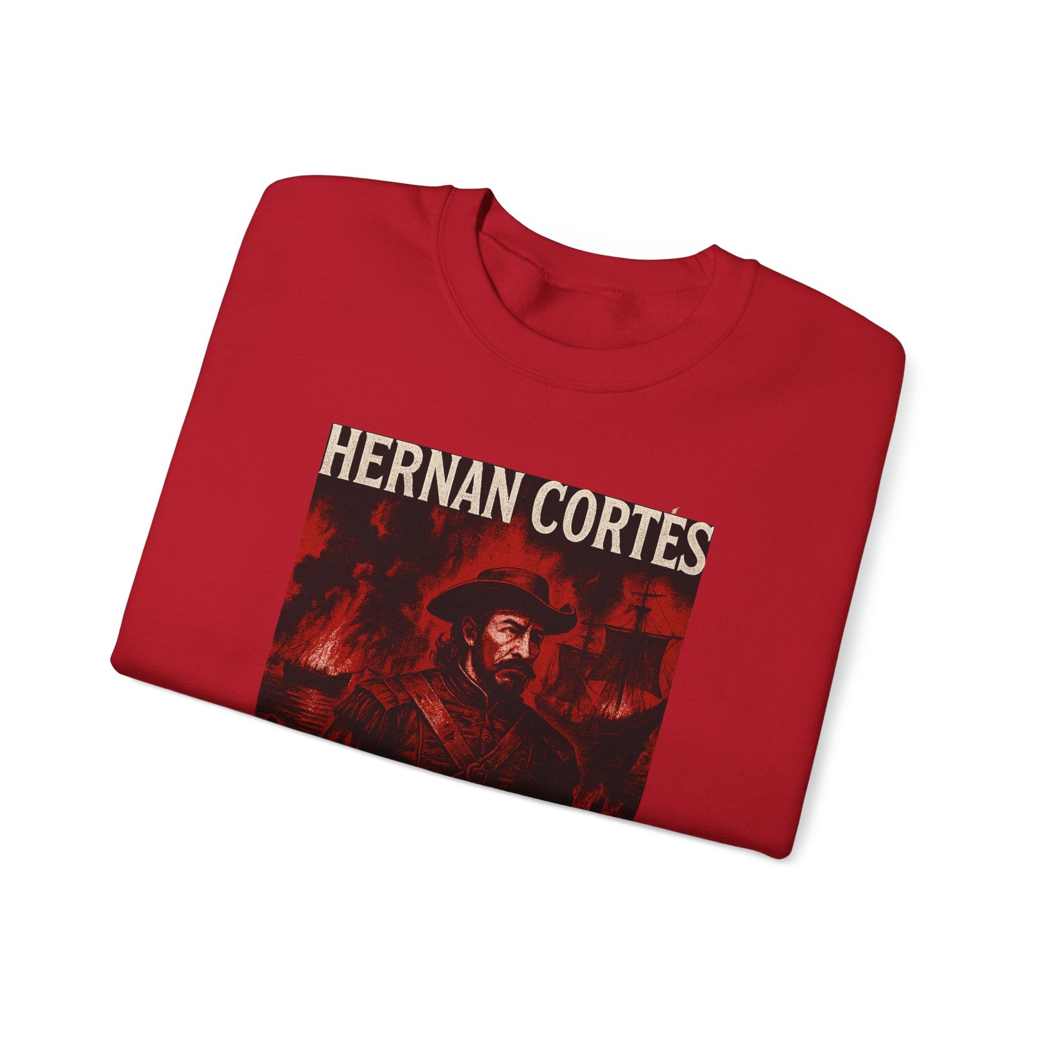 Hernan Cortes Burn The Boats Crewneck Sweatshirt