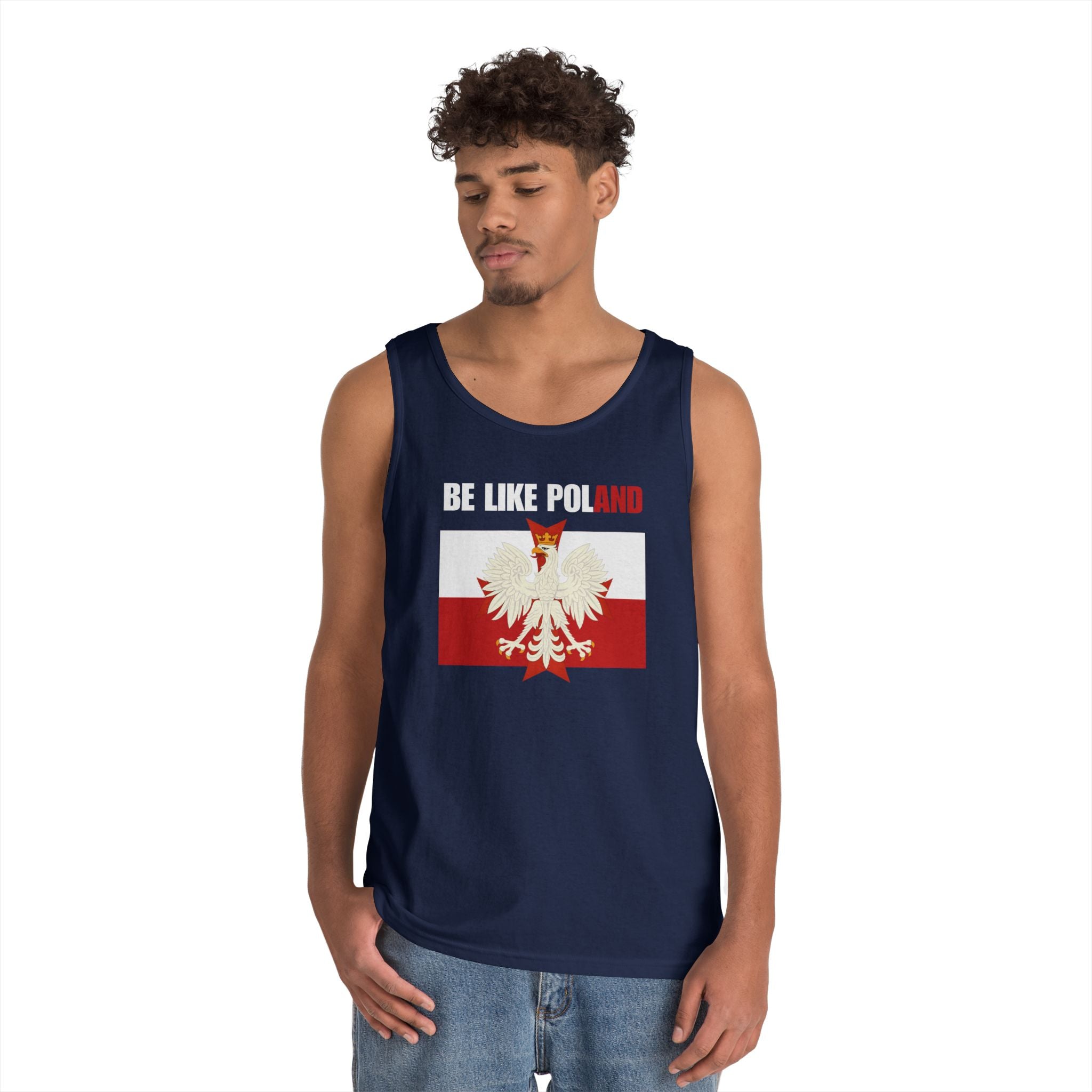 Be Like Poland Polish Eagle and Cross Heavy Cotton Tank Top