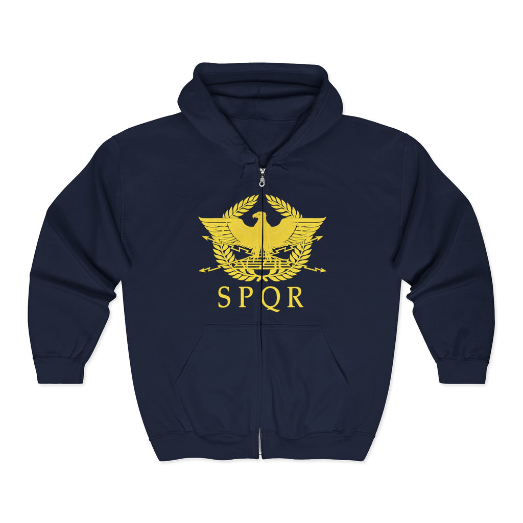 Roman Eagle SPQR Zip Up Hoodie Sweatshirt