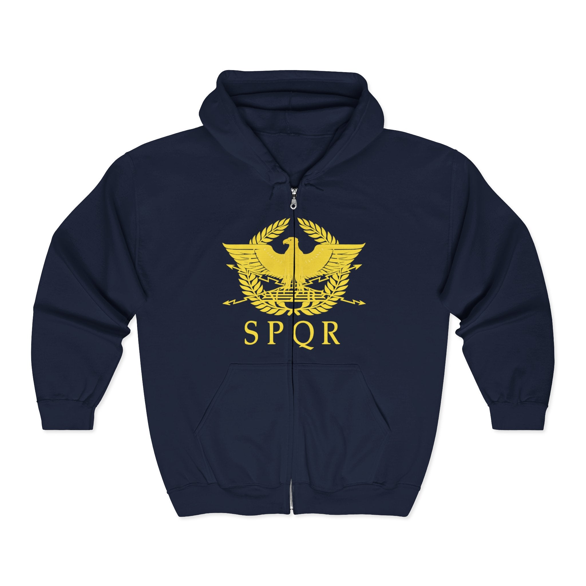 Roman Eagle SPQR Zip Up Hoodie Sweatshirt