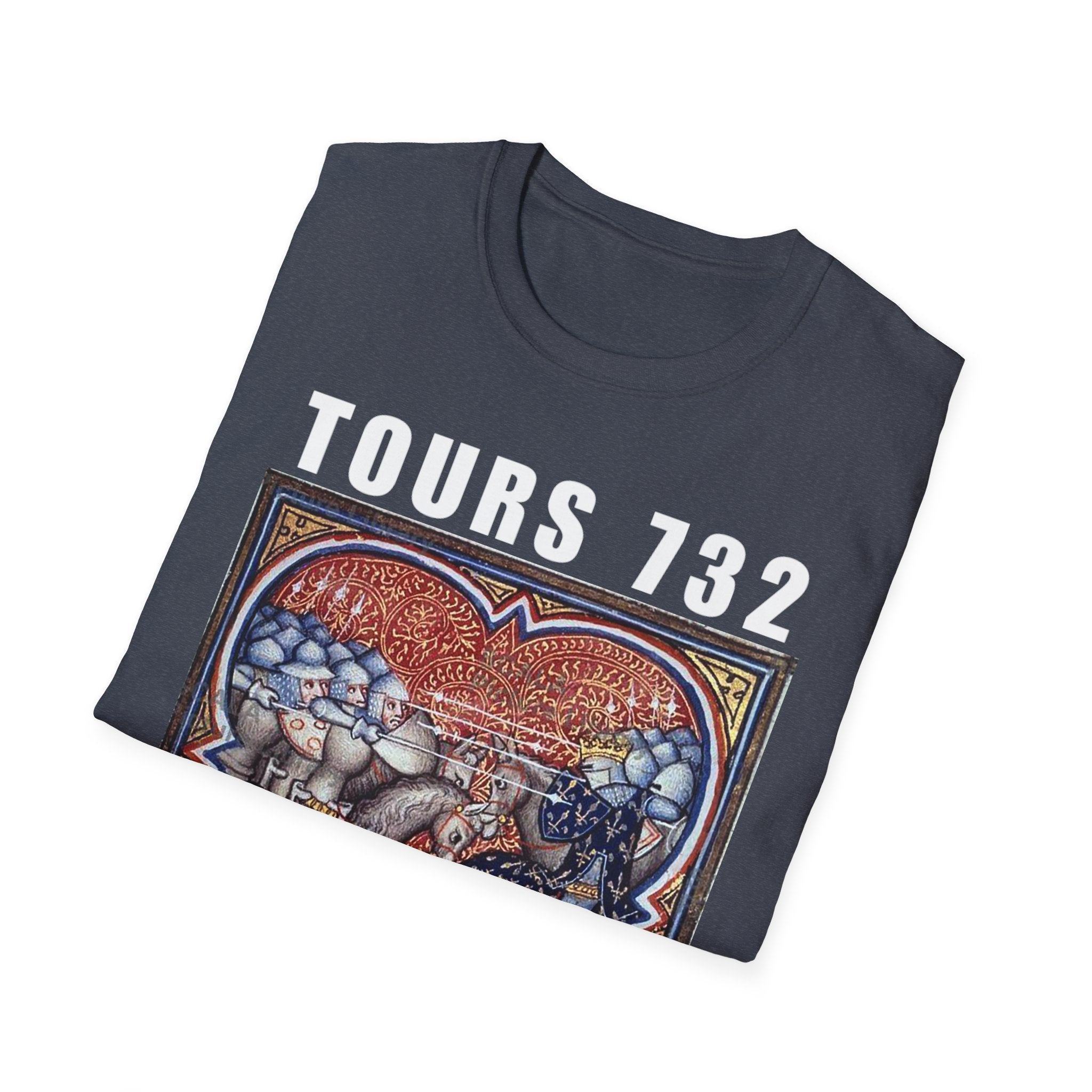 Battle of Tours 732 Graphic Unisex T-Shirt, Medieval Painting Tee