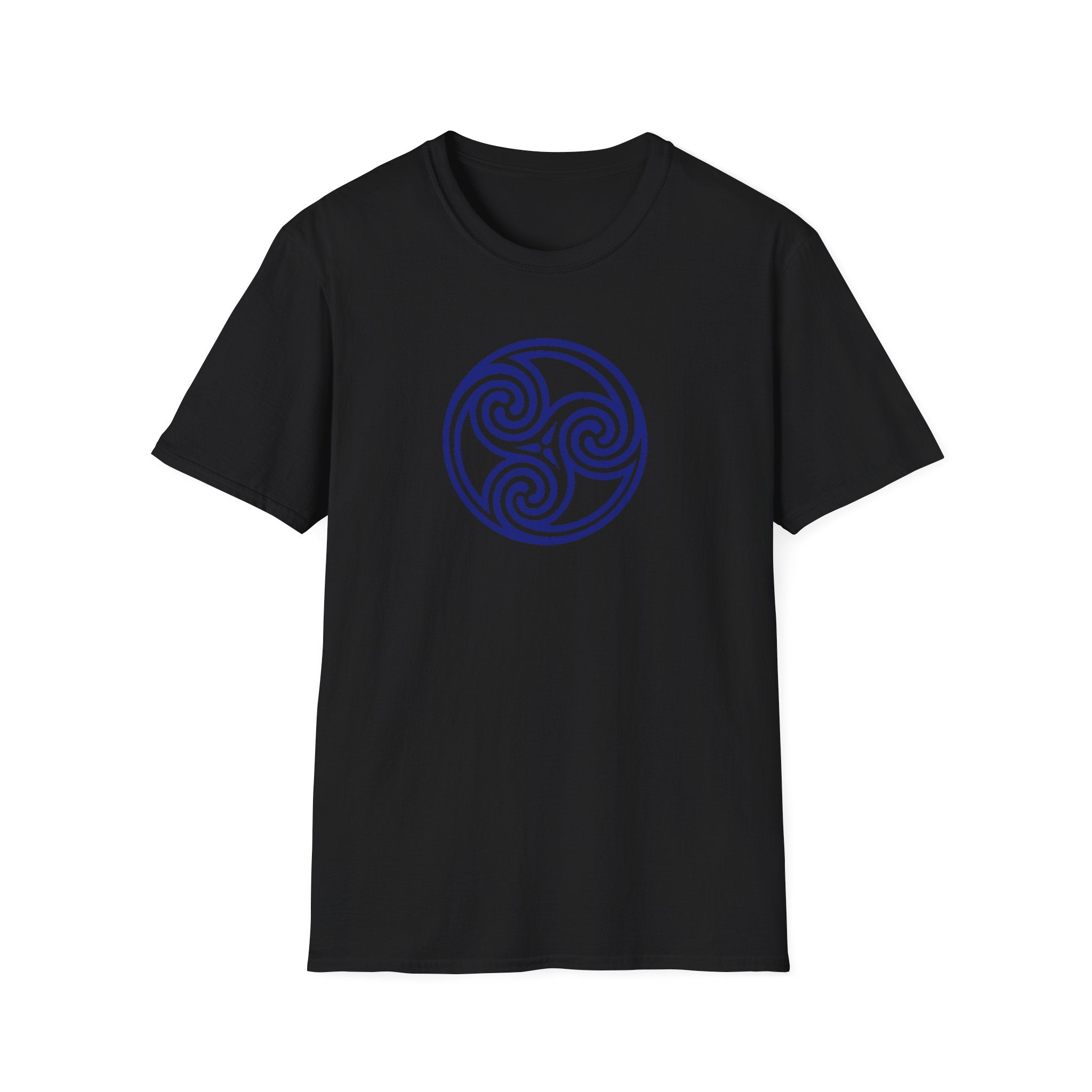Celtic Spiral Triskele Trinity Symbol Blue Softstyle T-Shirt