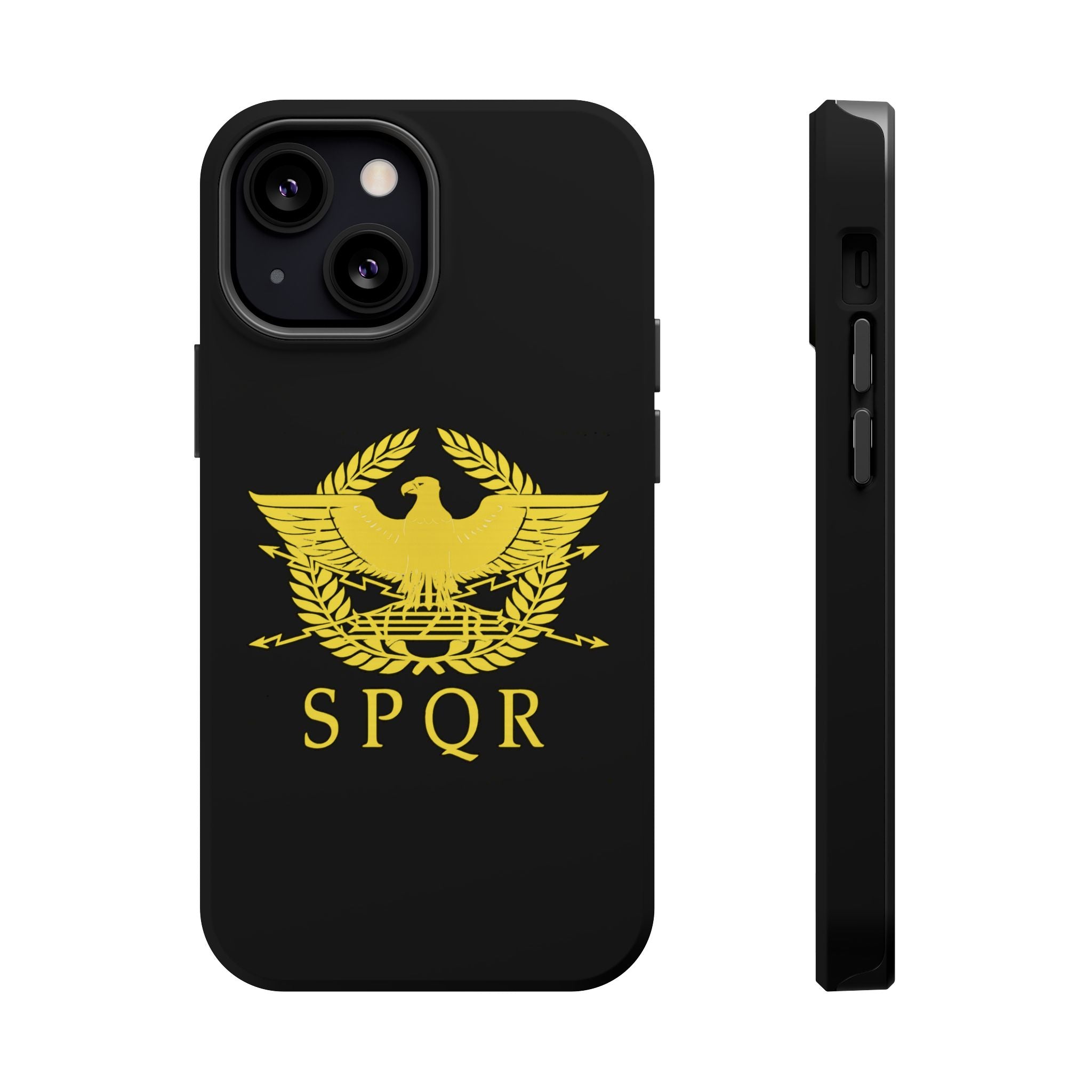 SPQR Gold Roman Eagle Symbol Black iPhone Magnetic Impact-Resistant Cases