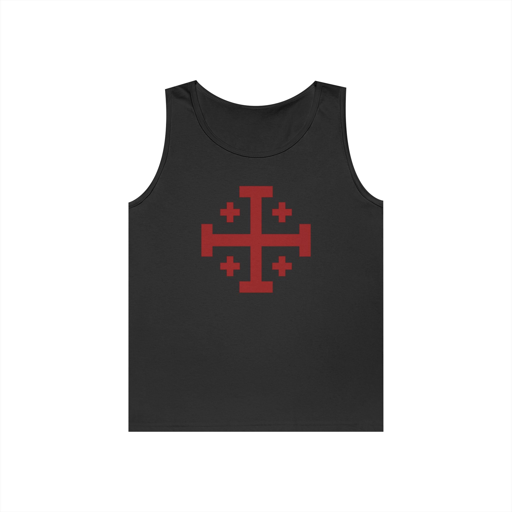 Cross of Jerusalem Red Design Heavy Cotton Tank Top