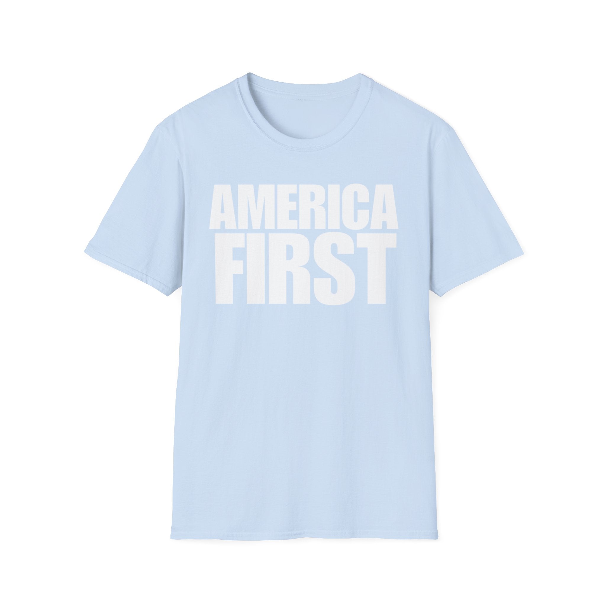 America First (Text Only) Unisex Softstyle T-Shirt