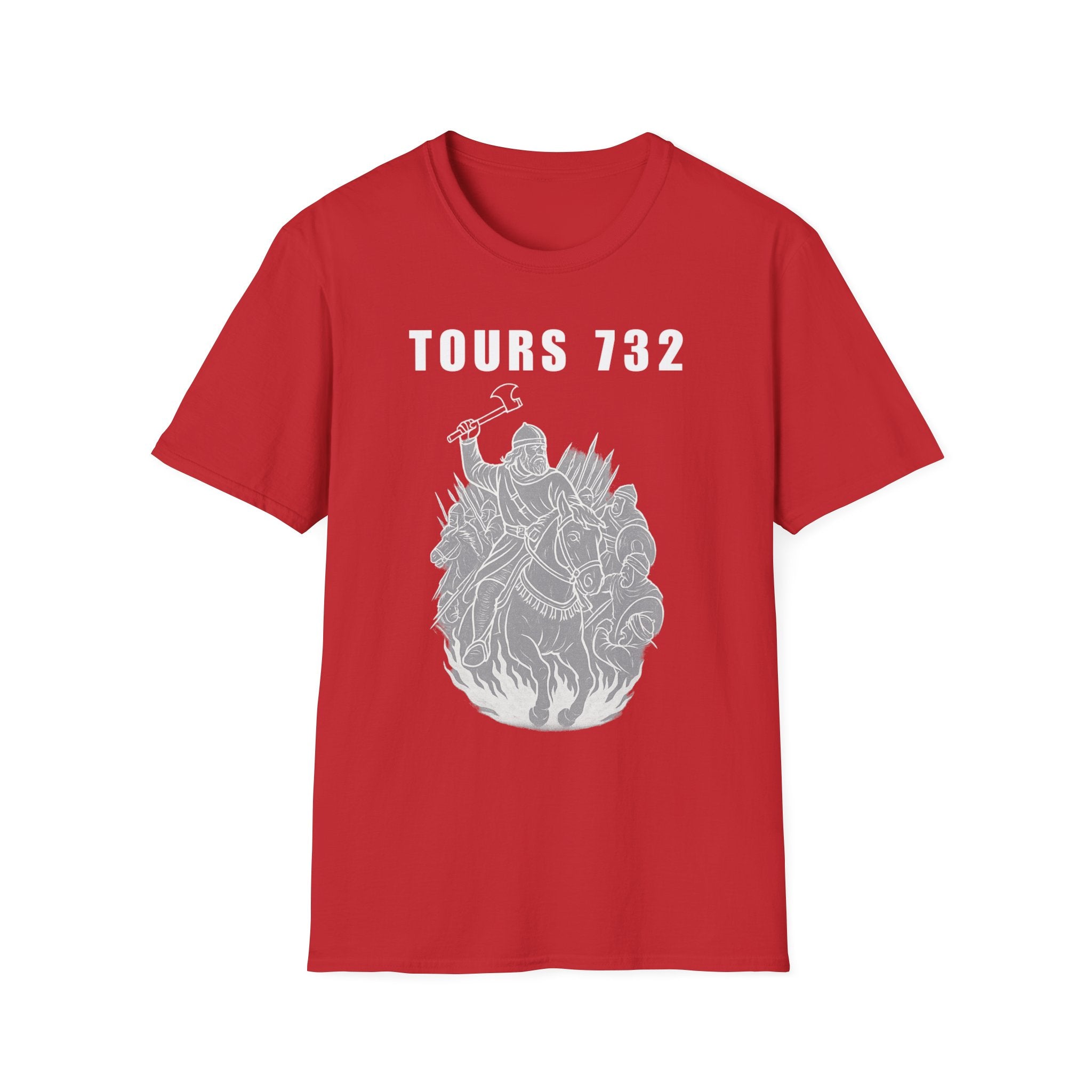 Tours 732 Charles "The Hammer" Martel "TOURS 732" Text Graphic Unisex Softstyle T-Shirt