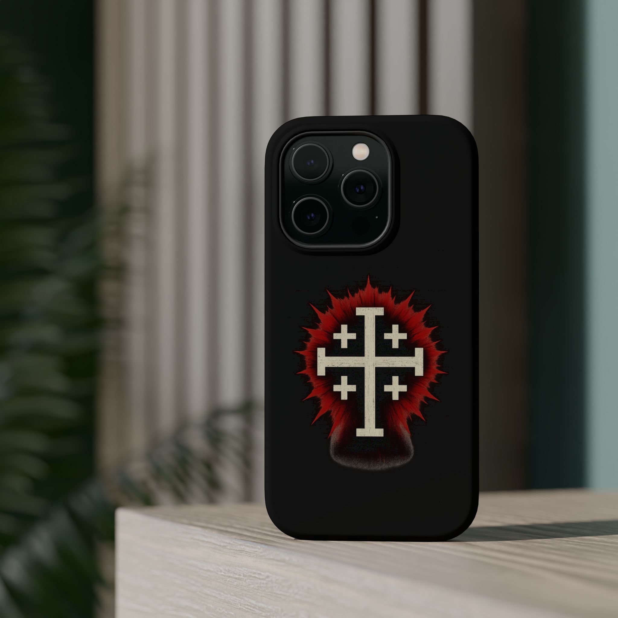 Cross Graphic Impact-Resistant Magnetic Phone Case