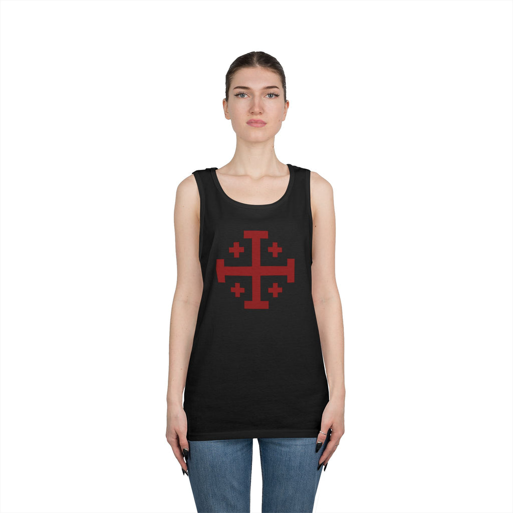 Cross of Jerusalem Red Unisex Heavy Cotton Tank Top
