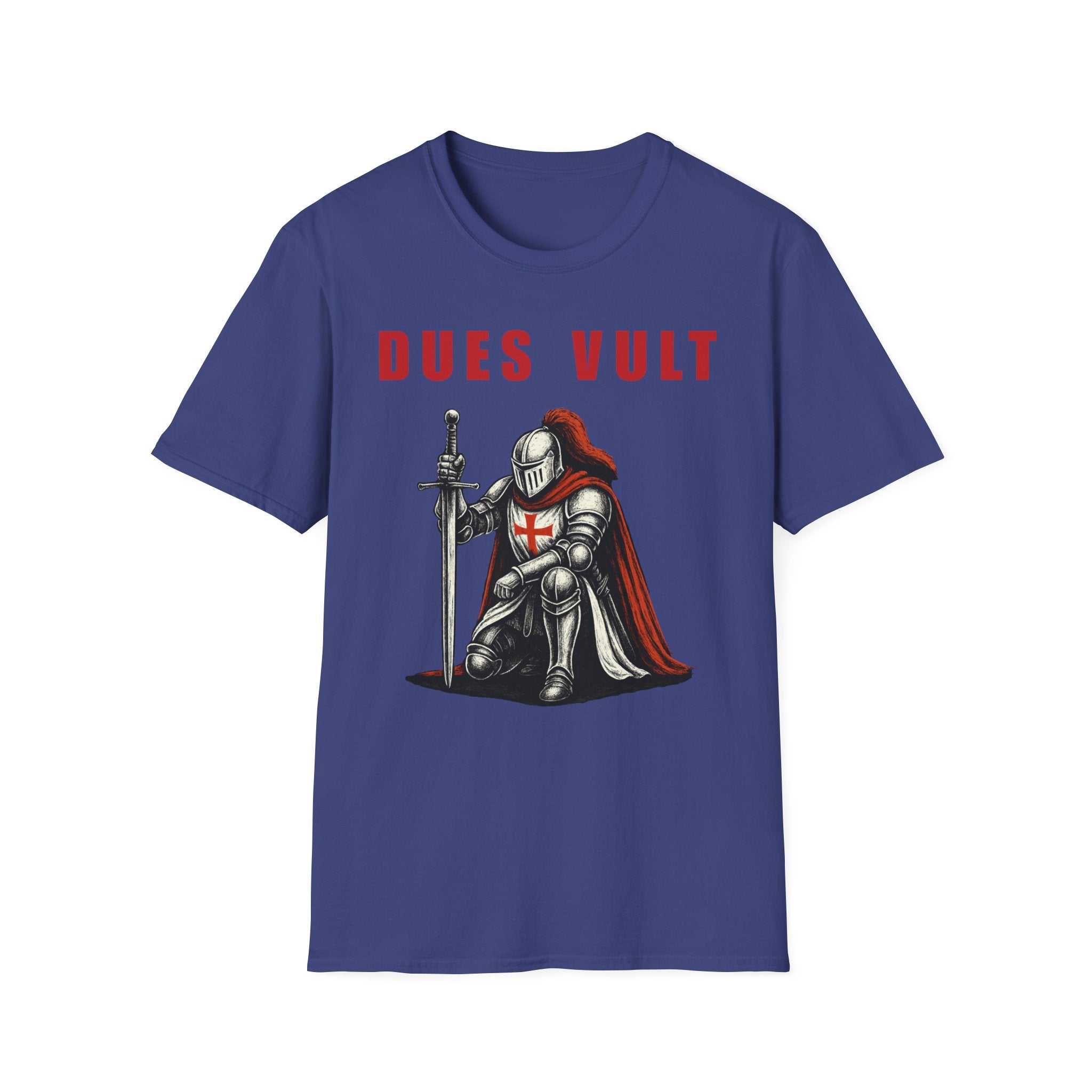 Dues Vult Crusader Knight T-Shirt | Christian Warrior Tee | Faith Shirt
